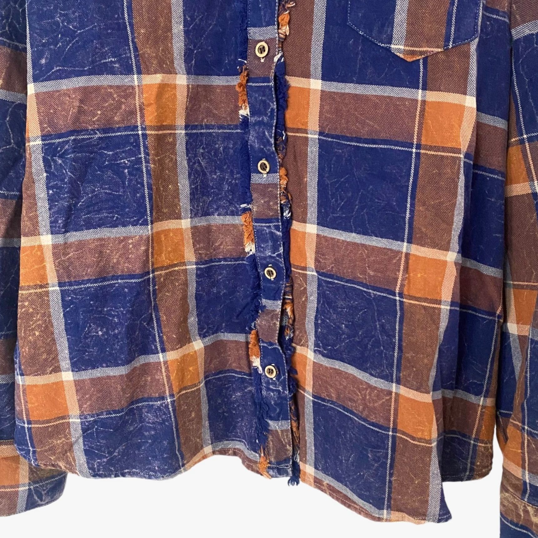 BKE VINTAGE BKE Button Up Flannel Shirt South West Design Womens XL Blue Plaid Long Sleeve Size XL / US 12-14 / IT 48-50 - 6 Thumbnail
