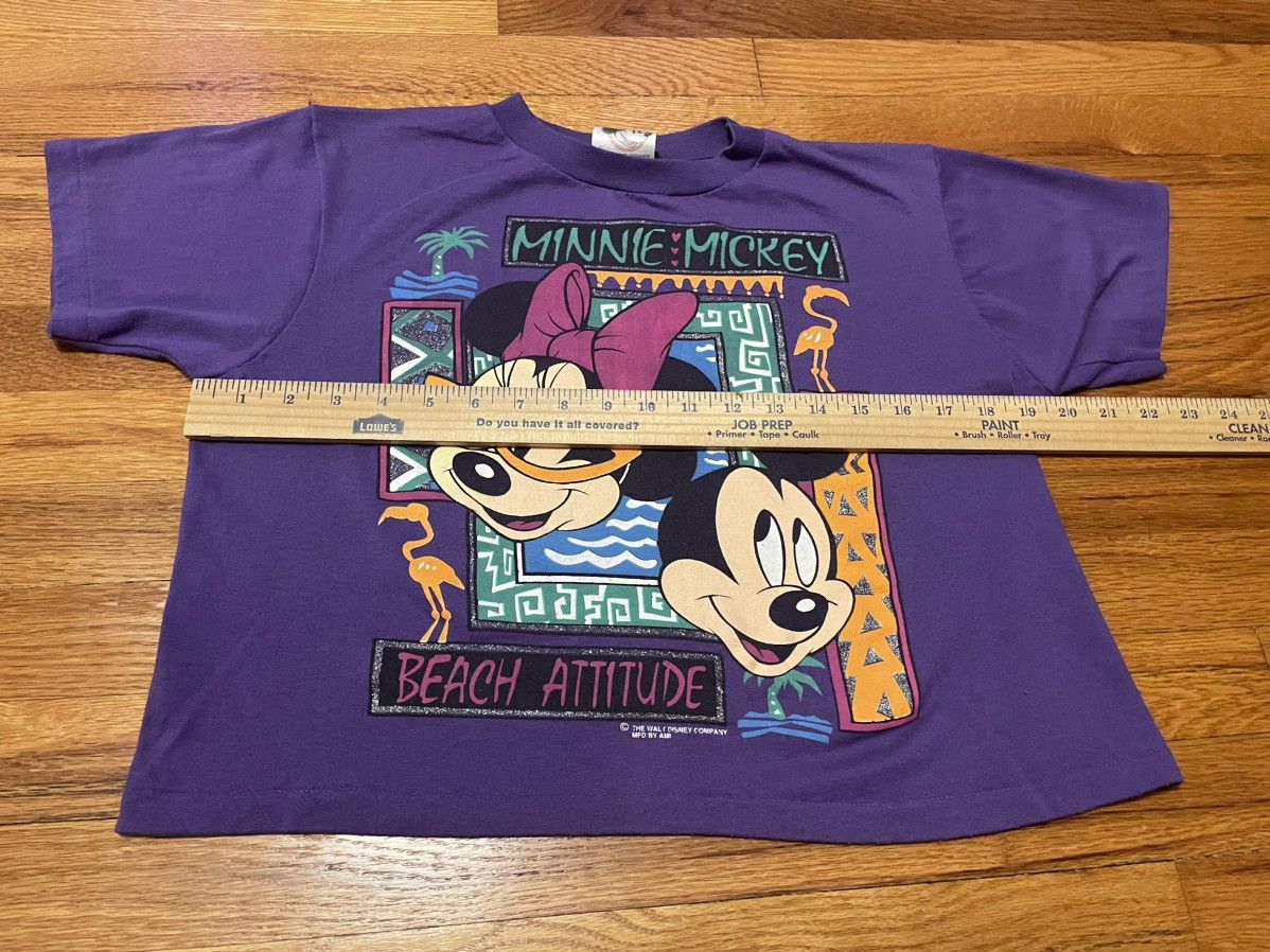 Disney × Vintage Vintage 80s 90s Beach Disney Mickey Minnie Cropped T Shirt Size S / US 4 / IT 40 - 7 Thumbnail