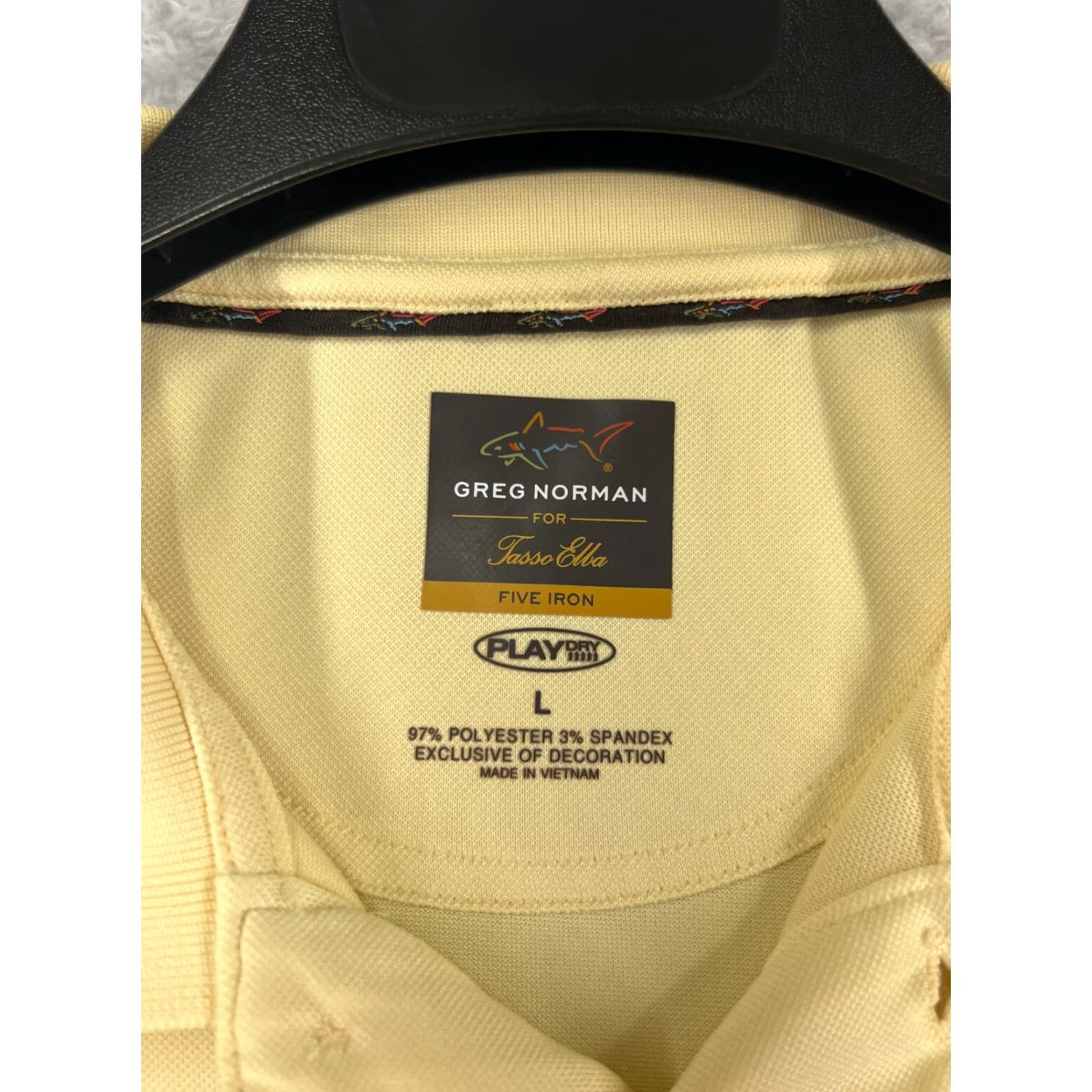Vintage Greg Norman Polo Shirt Mens Large Yellow Golf Polyester Blend Five Iron Play Dry Shirt Size US L / EU 52-54 / 3 - 3 Thumbnail