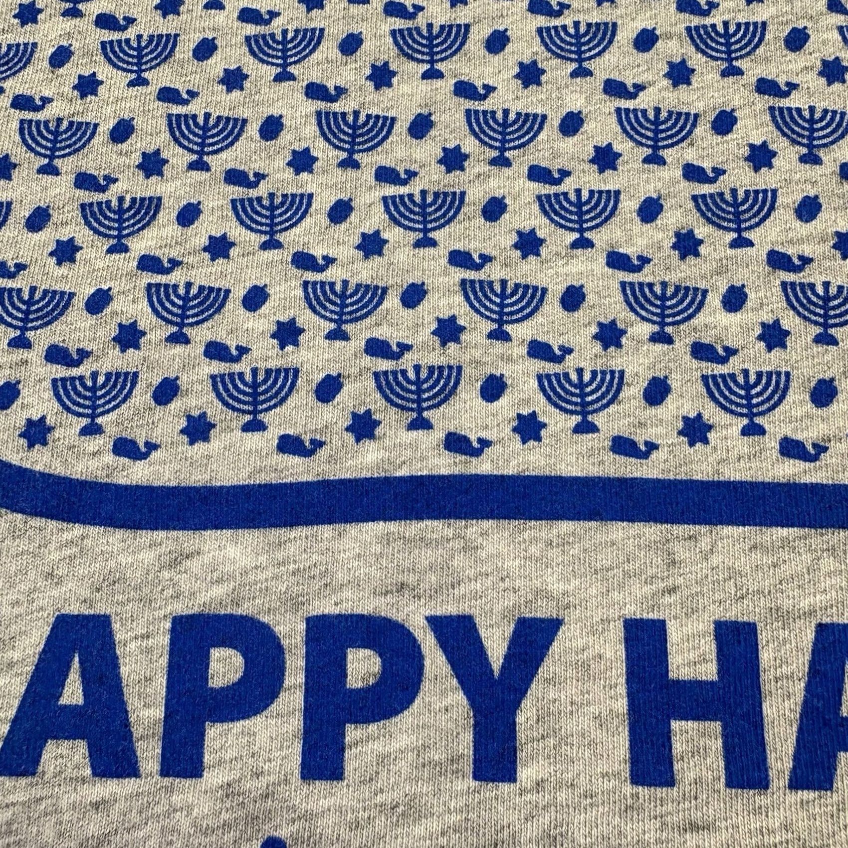 Vineyard Vines Vineyard Vines Happy Hanukkah Whale Menorah Long Sleeve T Shirt Gray XS Mens Size US XS / EU 42 / 0 - 7 Thumbnail