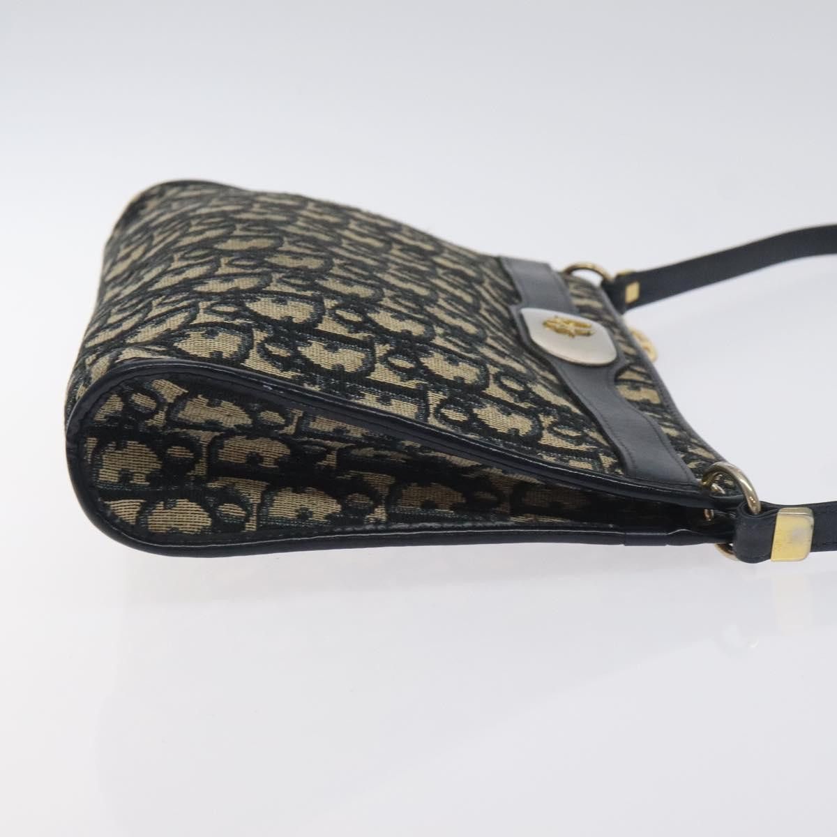 Dior DIOR Trotter Canvas Shoulder Bag Navy Gold Size ONE SIZE - 4 Thumbnail