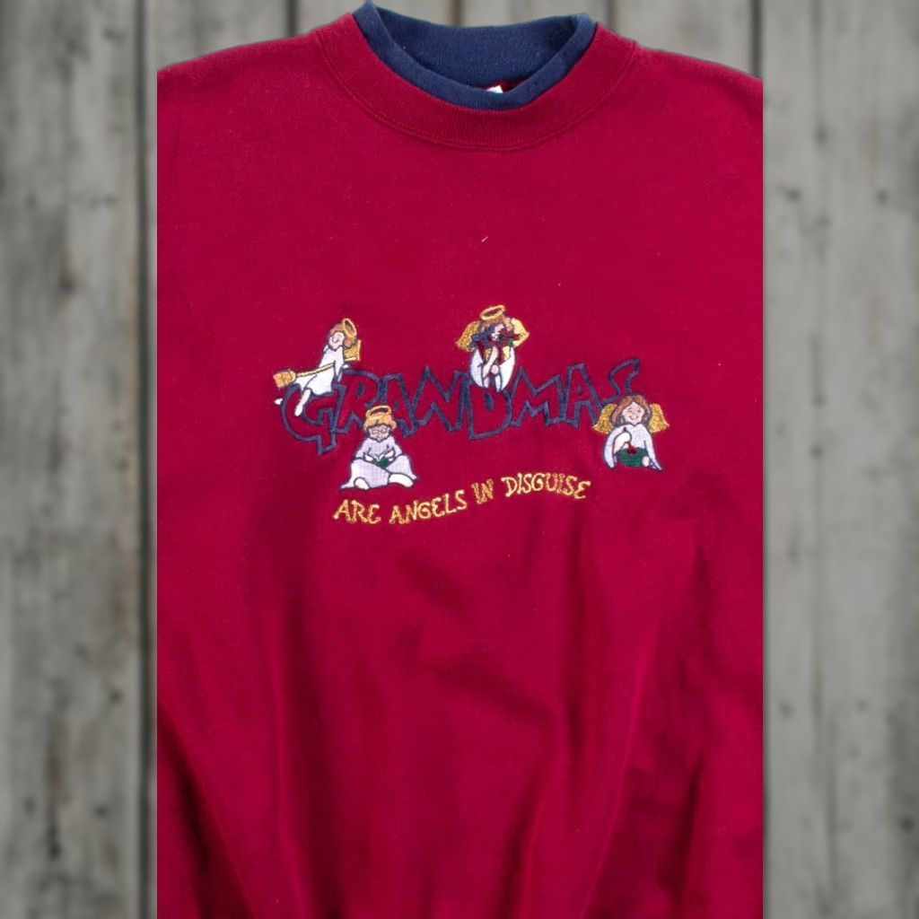 Vintage VINTAGE Red M&C Energy Sweatshirt Christmas Ugly 56245 Large Red Polyester / Cotton Mens Womens Xmas Angels 1960s 70s Size L / US 10 / IT 46 - 1 Thumbnail