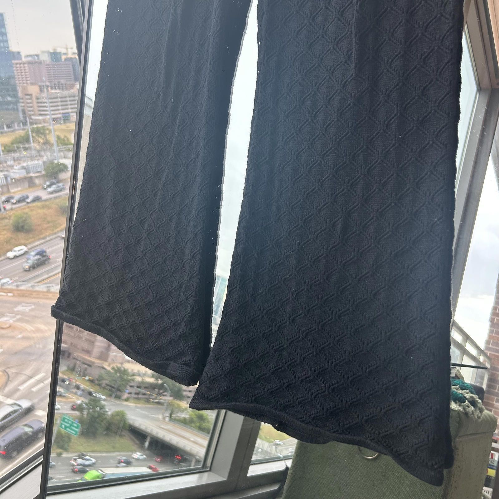 Unknown London Cozy Black Knit Wide-Leg Pants by Charlie Holiday Size 28" / US 6 / IT 42 - 7 Thumbnail