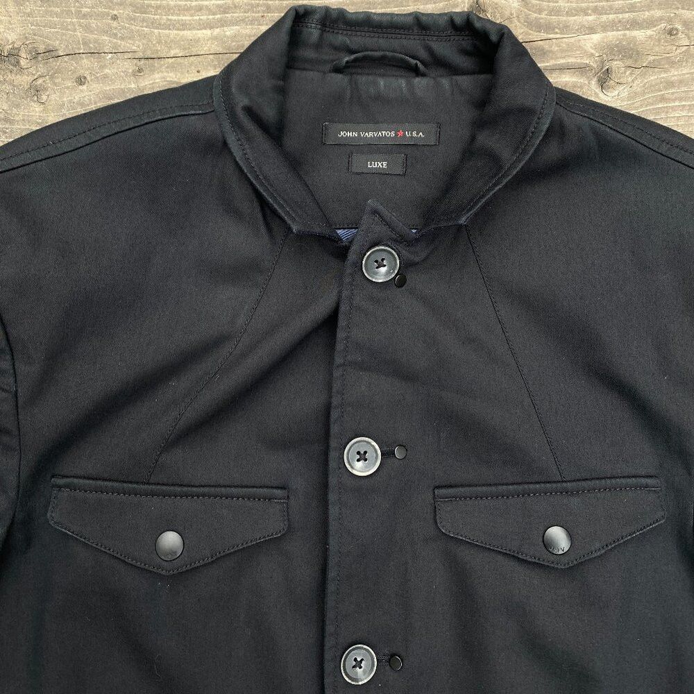 John Varvatos FW15 John Varvatos Luxe Cotton Utility Jacket Size 40 Black Size US L / EU 52-54 / 3 - 3 Thumbnail