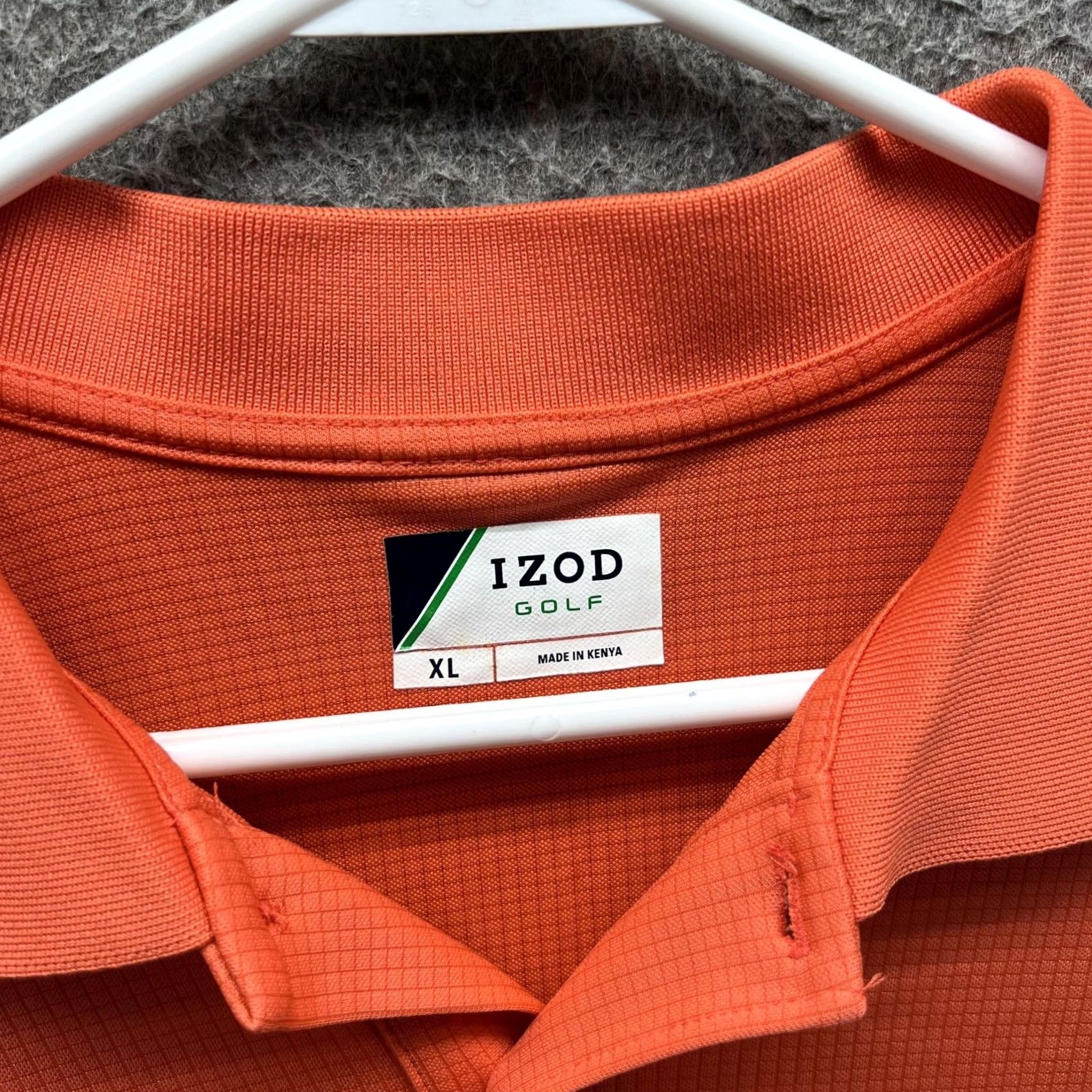 Izod IZOD Golf Polo Shirt Mens XL Orange Check Lightweight Performance Casual Stretch Polo Shirt Size US XL / EU 56 / 4 - 4 Thumbnail