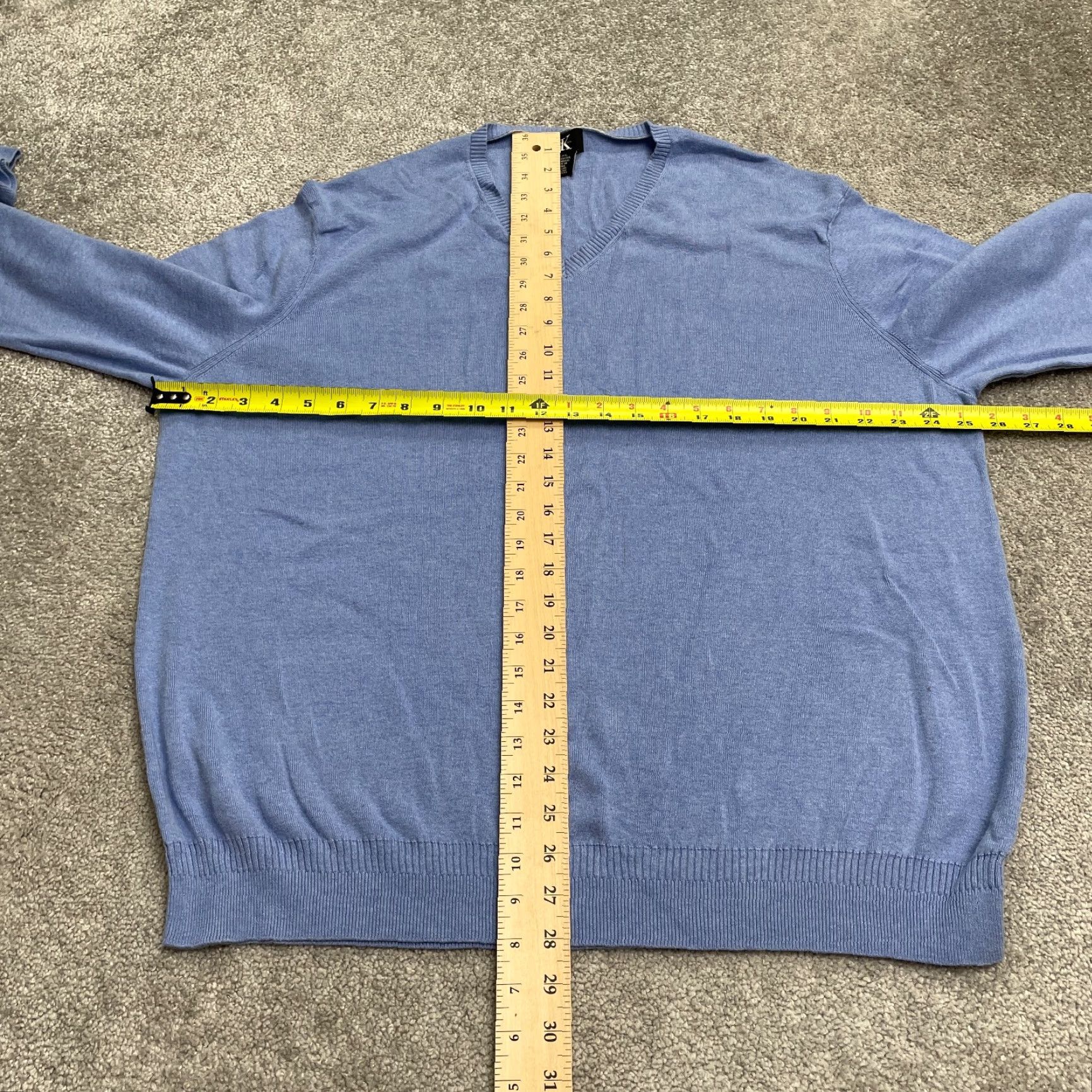 Calvin Klein Calvin Klein Sweater Mens 2XL V-Neck Pullover Knit Blue Cotton Modal Logo Casual Workwear Shirt? Size US XXL / EU 58 / 5 - 6 Thumbnail
