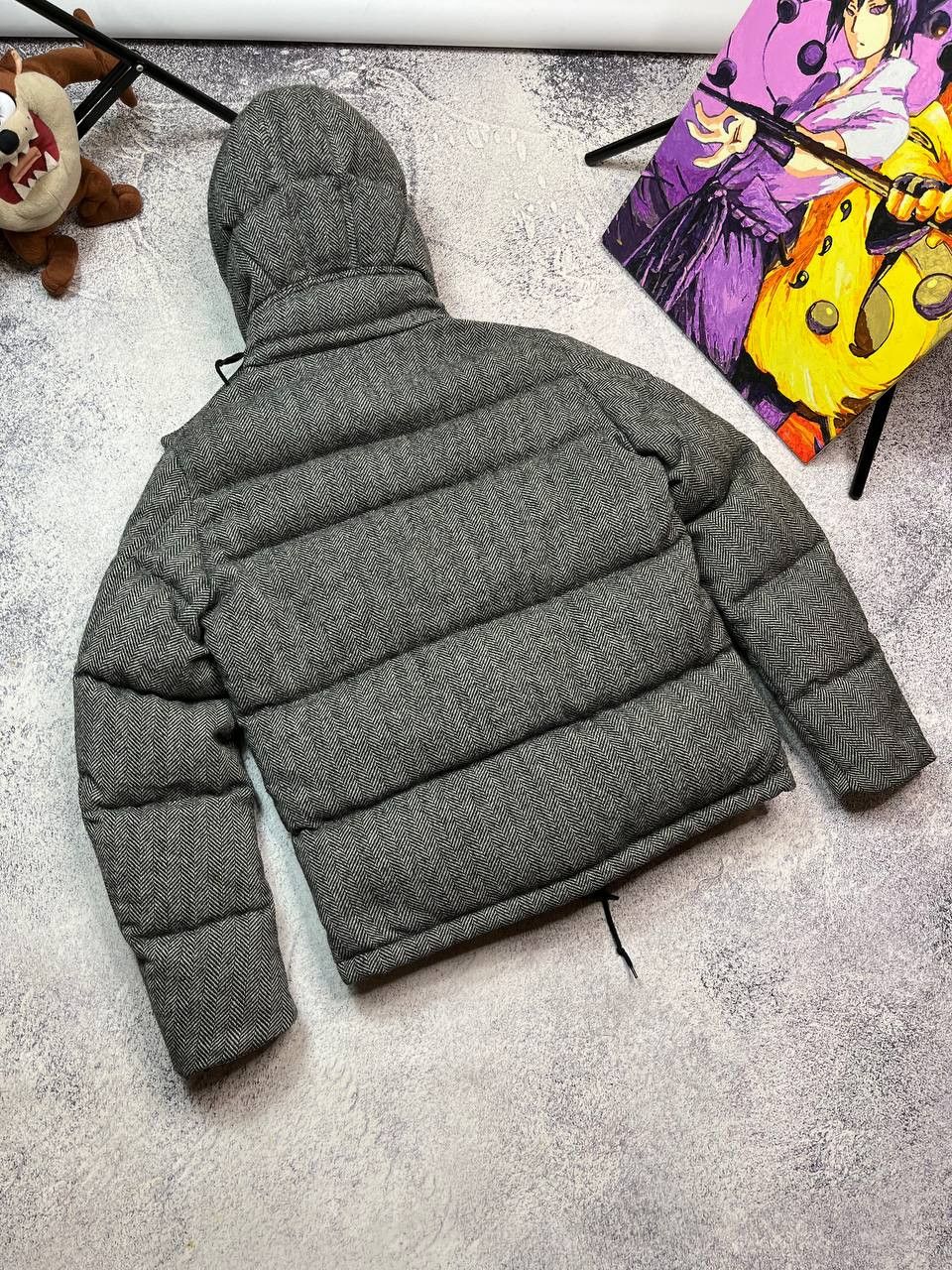 Moncler Moncler Gildas Herringbone Wool Down Puffer Jacket Size US L / EU 52-54 / 3 - 3 Thumbnail