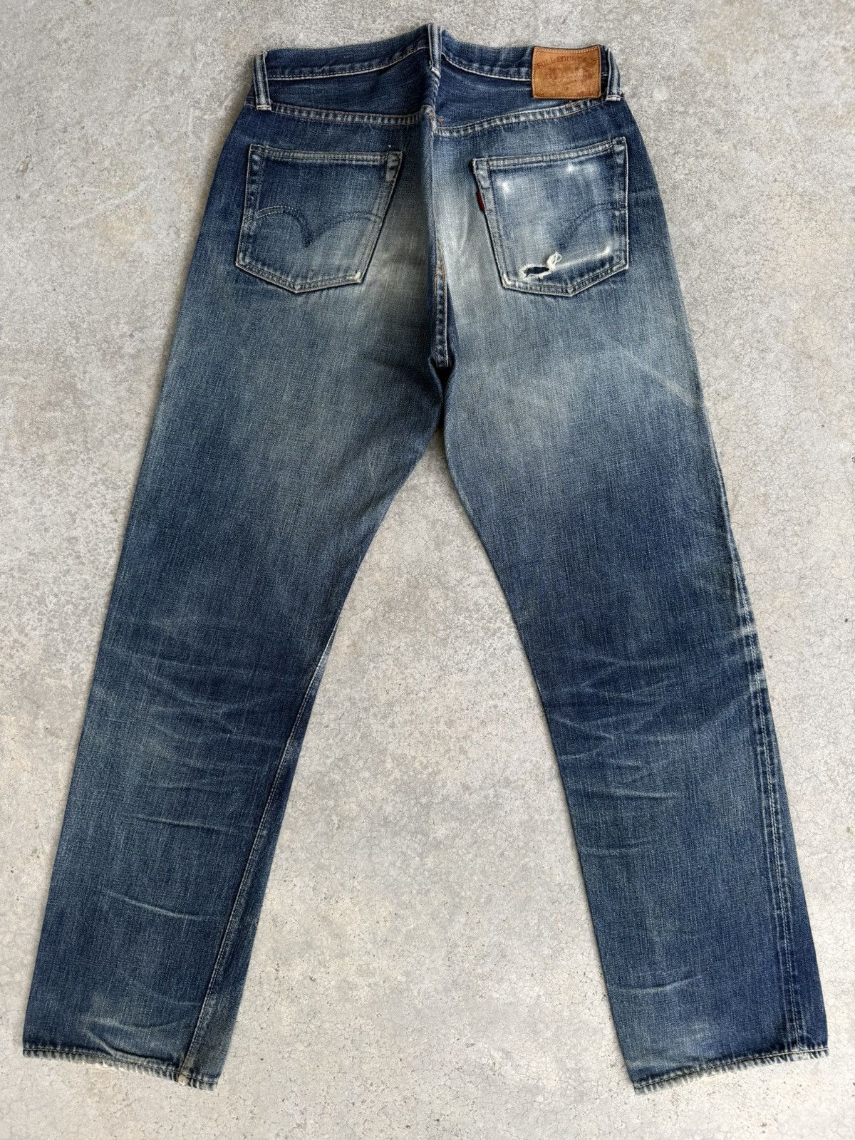 Full Count & Co. Vintage Fullcount 0105 Distressed Jeans Selvedge Denim Size US 30 / EU 46 - 2 Thumbnail