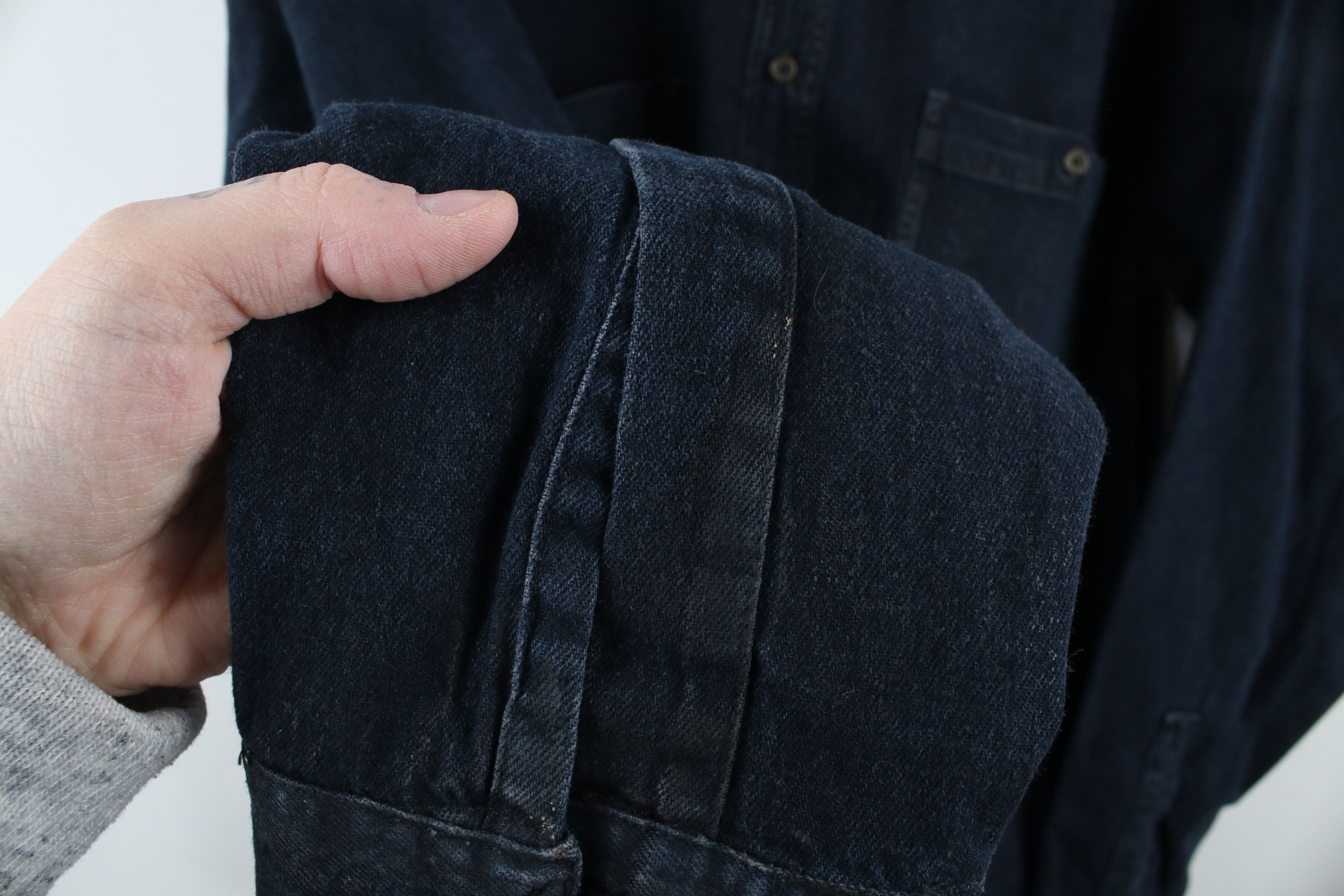 Vintage Vintage 90s Perry Ellis Baggy Denim Jean Button Shirt Size US M / EU 48-50 / 2 - 7 Thumbnail