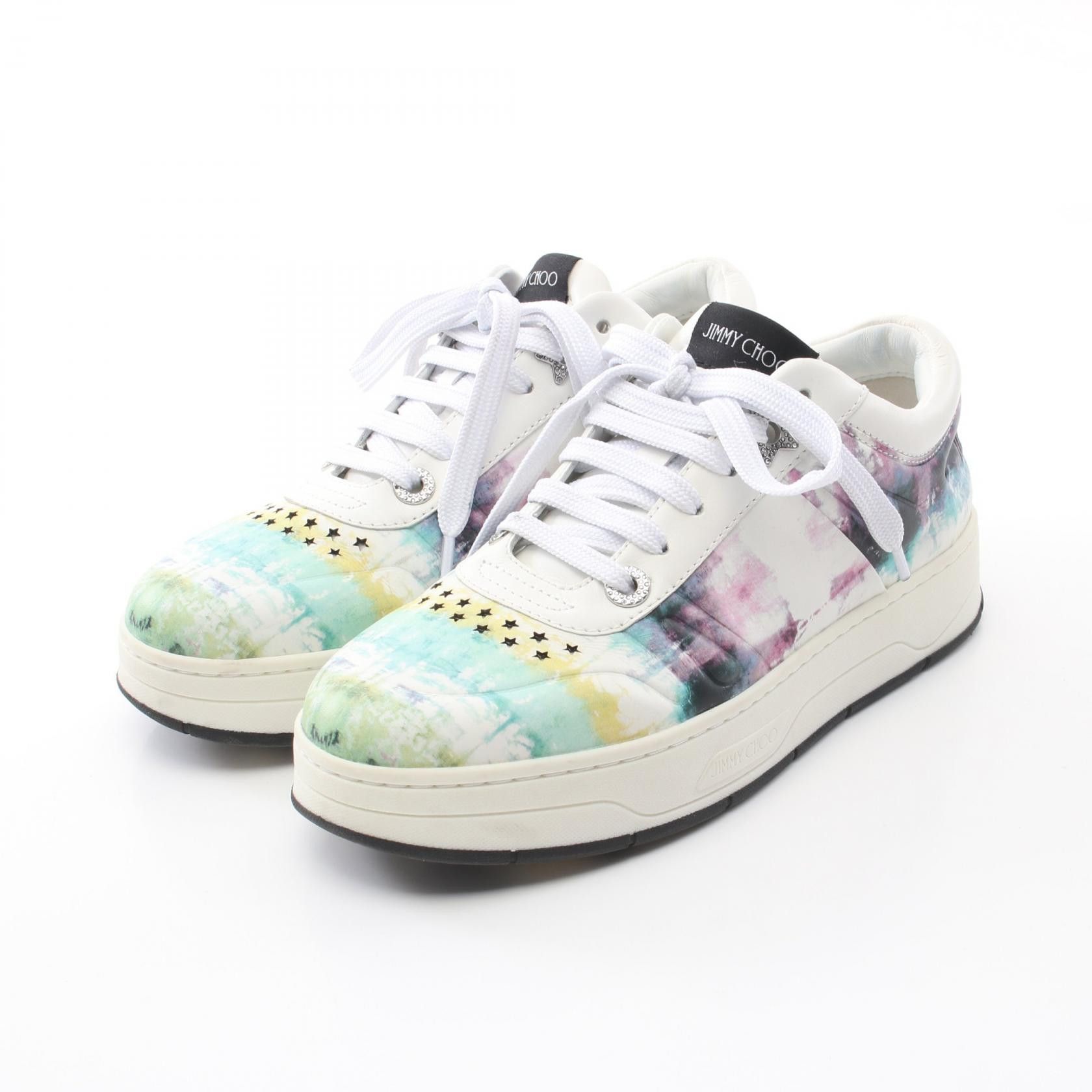 Jimmy Choo Jimmy Choo Hawaii Leather Sneakers Leather Shoes in White, Women's
