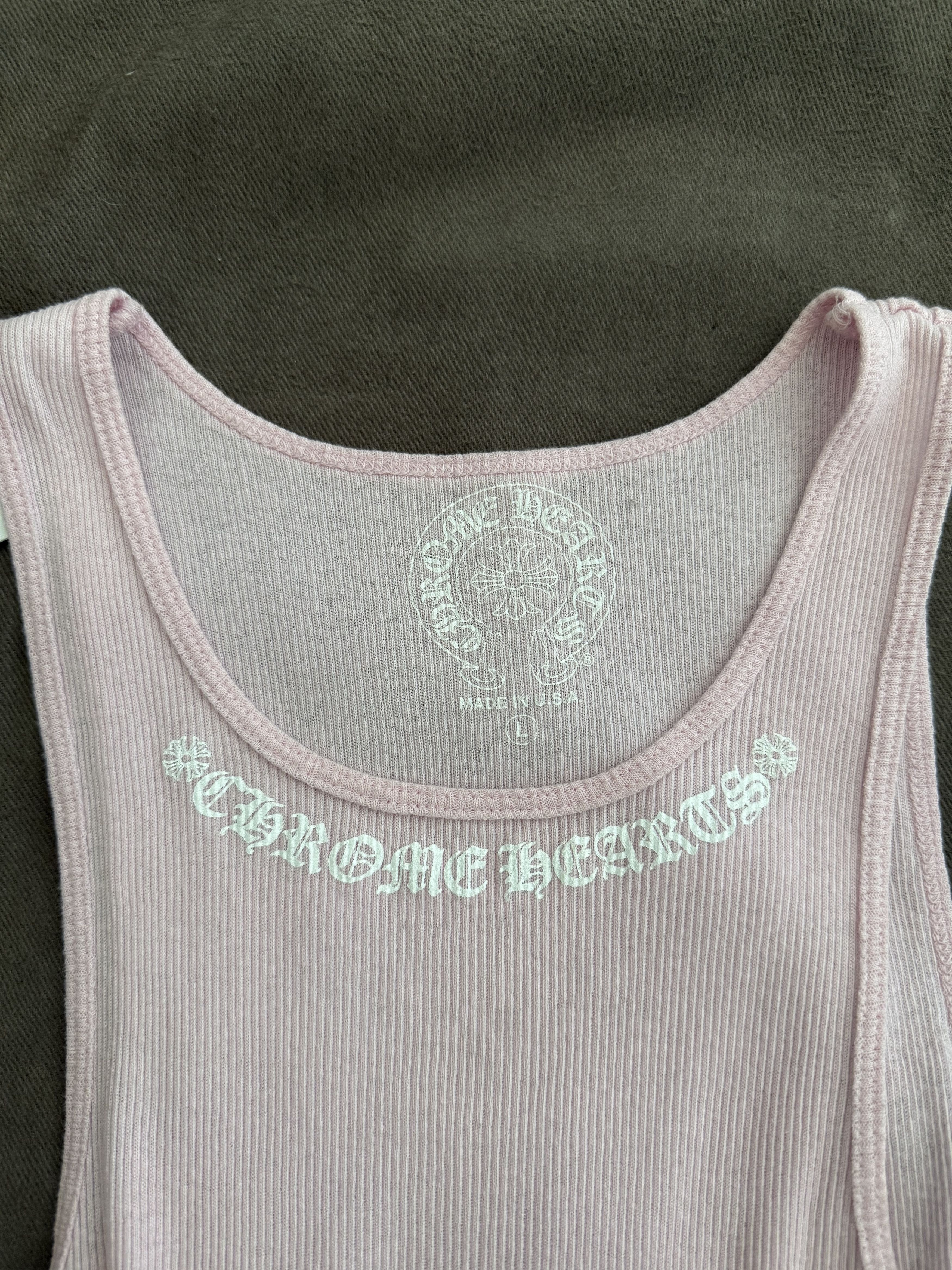 Chrome Hearts CHROME HEARTS PINK “LOVE YOU” TANK TOP Size L / US 10 / IT 46 - 6 Thumbnail