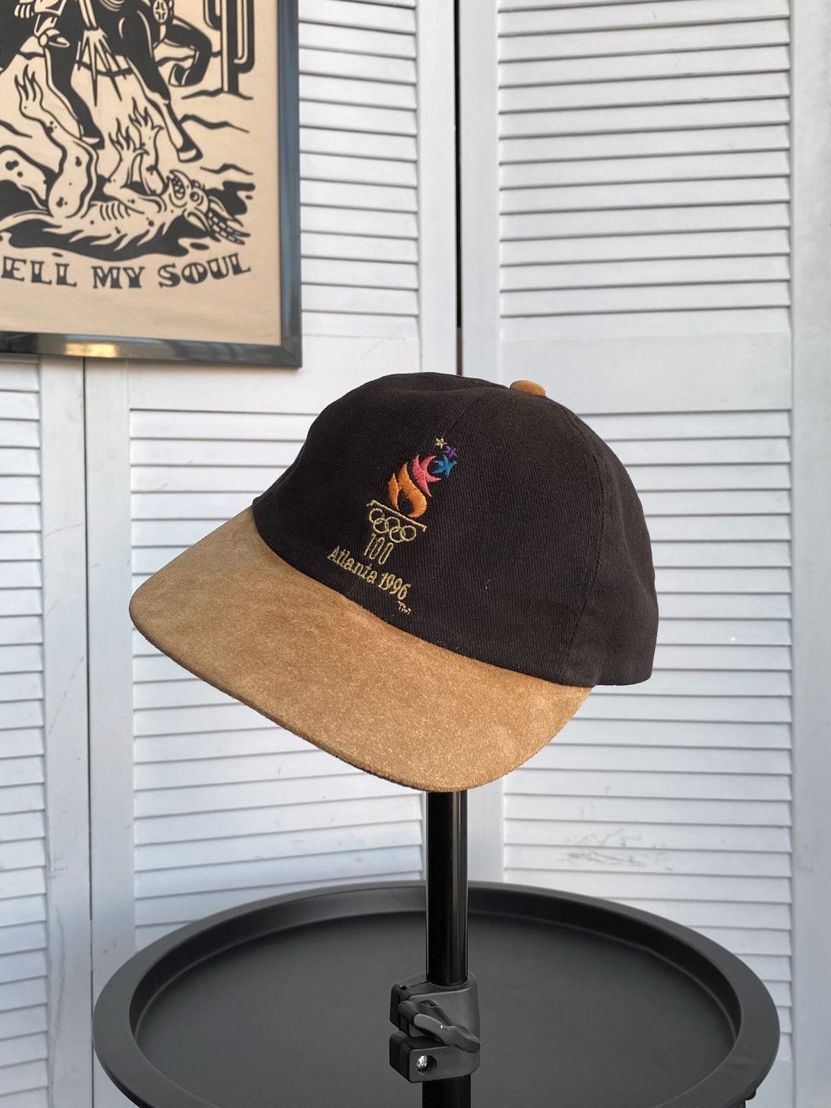 USA Olympics Vintage Atlanta 1996 Olympics Games Genuine Suede Hat Cap Size ONE SIZE - 6 Thumbnail