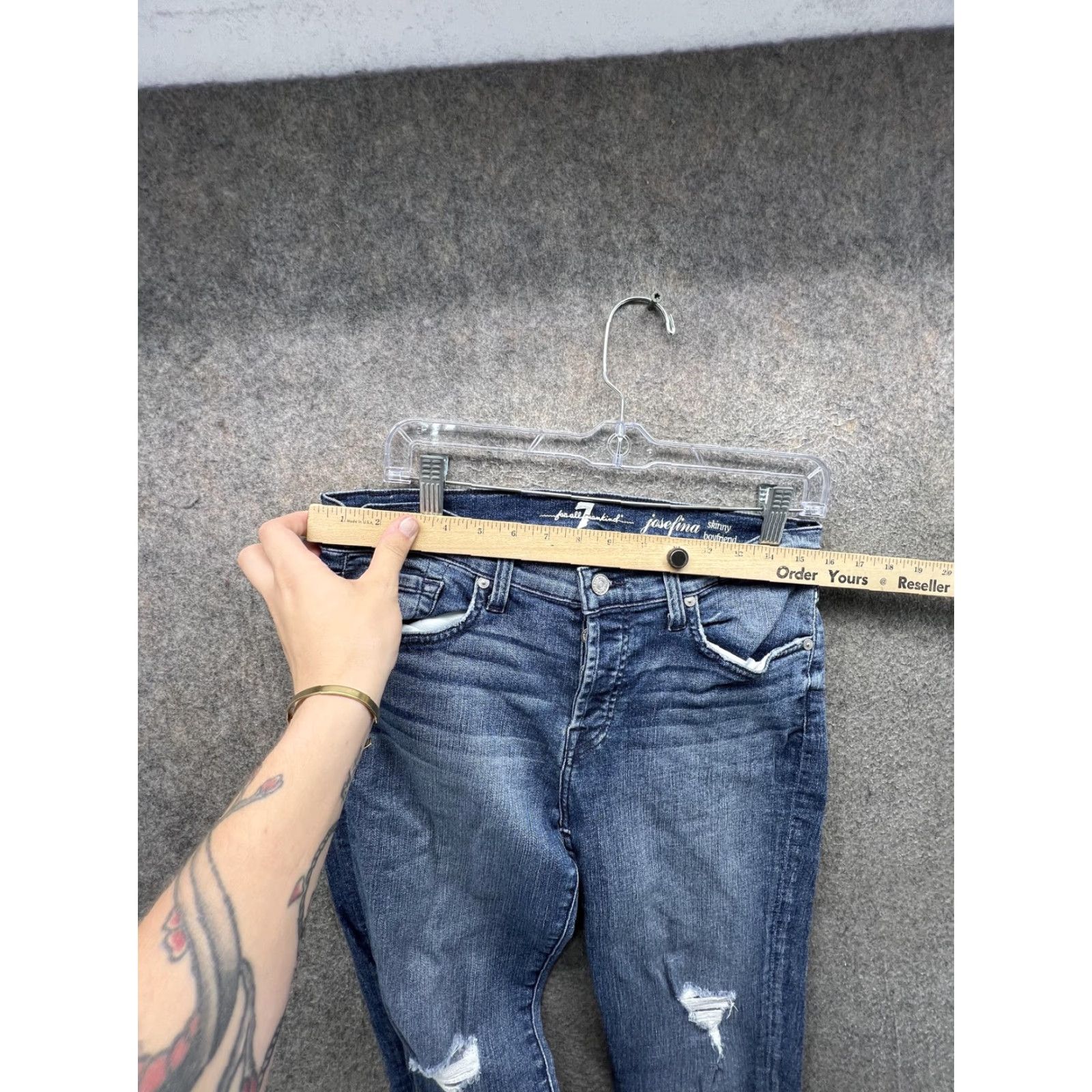 7 For All Mankind 7 For All Mankind Jeans Womens 28 Blue Josefina Distressed Boyfriend Denim Size 28" / US 6 / IT 42 - 5 Thumbnail