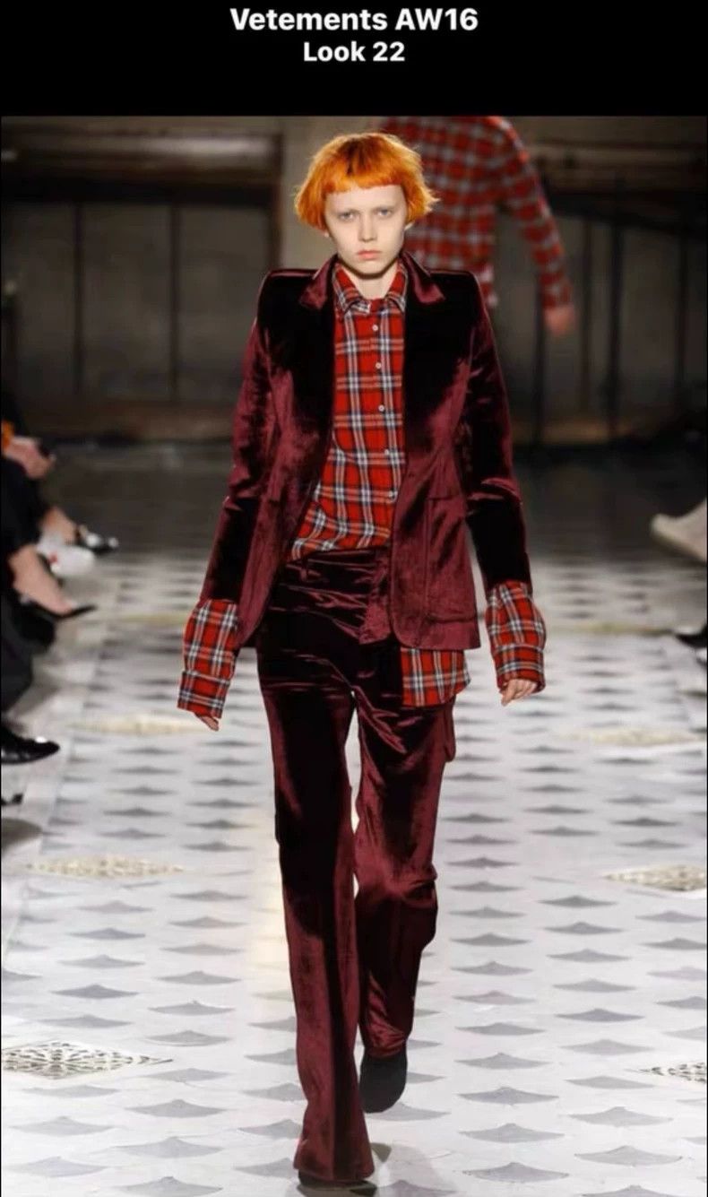 Vetements Vetements SizeXS 16Fw Velvet Maroon Velvet Flared Trousers Size US 30 / EU 46 - 5 Thumbnail