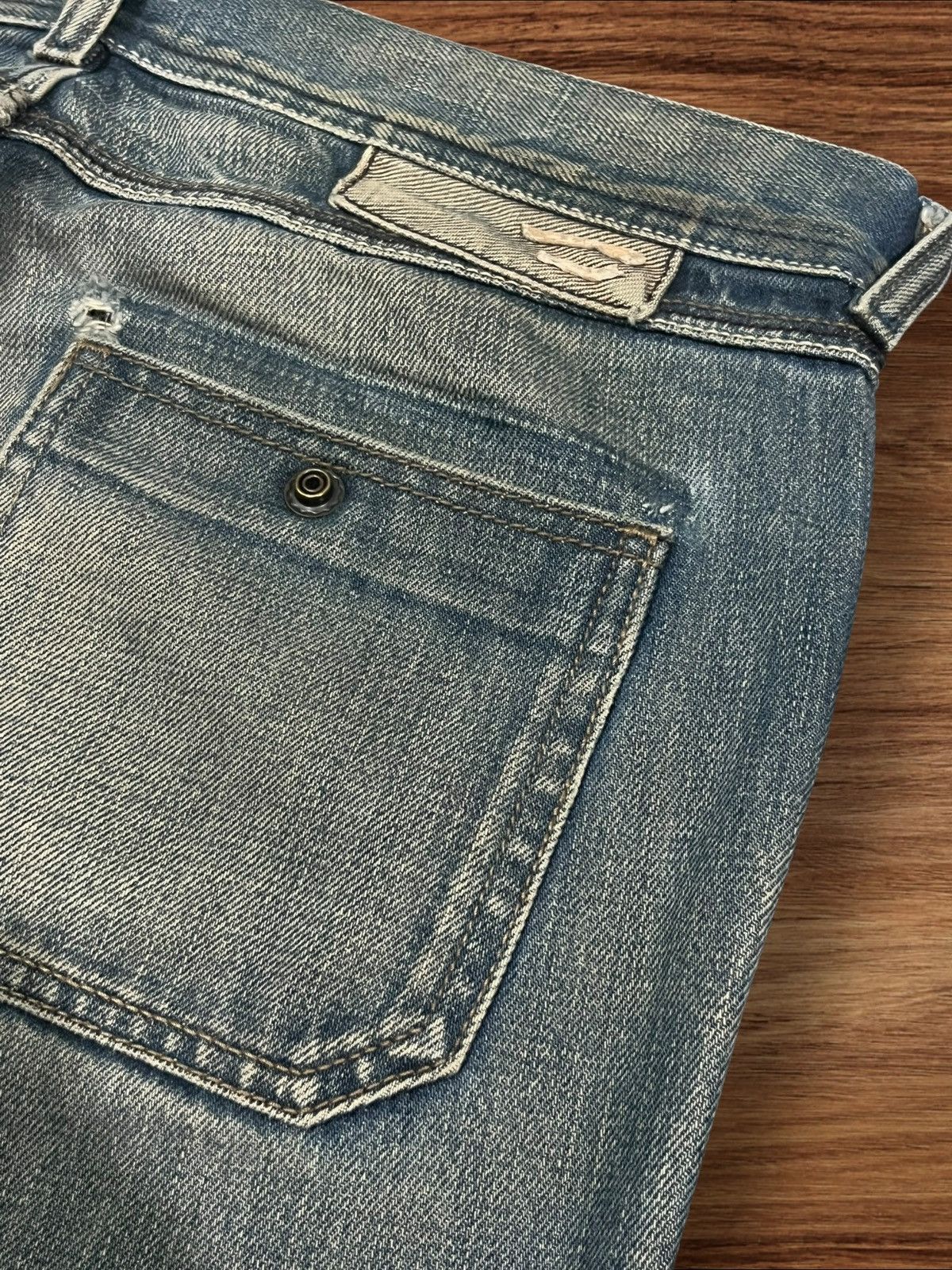 Diesel Vintage Diesel Blue Faded Washed Frayed Leg Flare Jeans Size 30" / US 8 / IT 44 - 8 Thumbnail