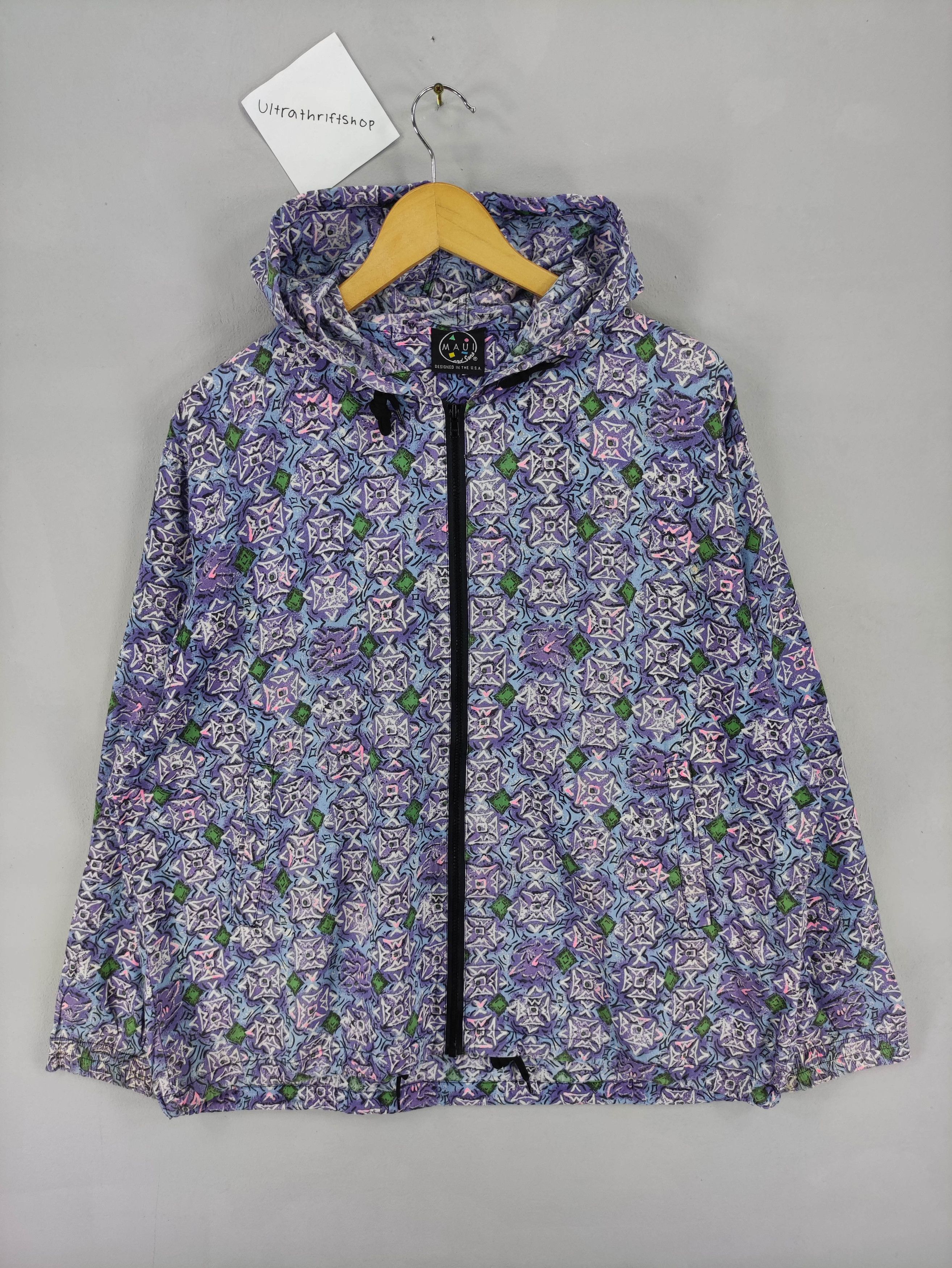 Vintage Maui Full Print Light Jacket Zipper
