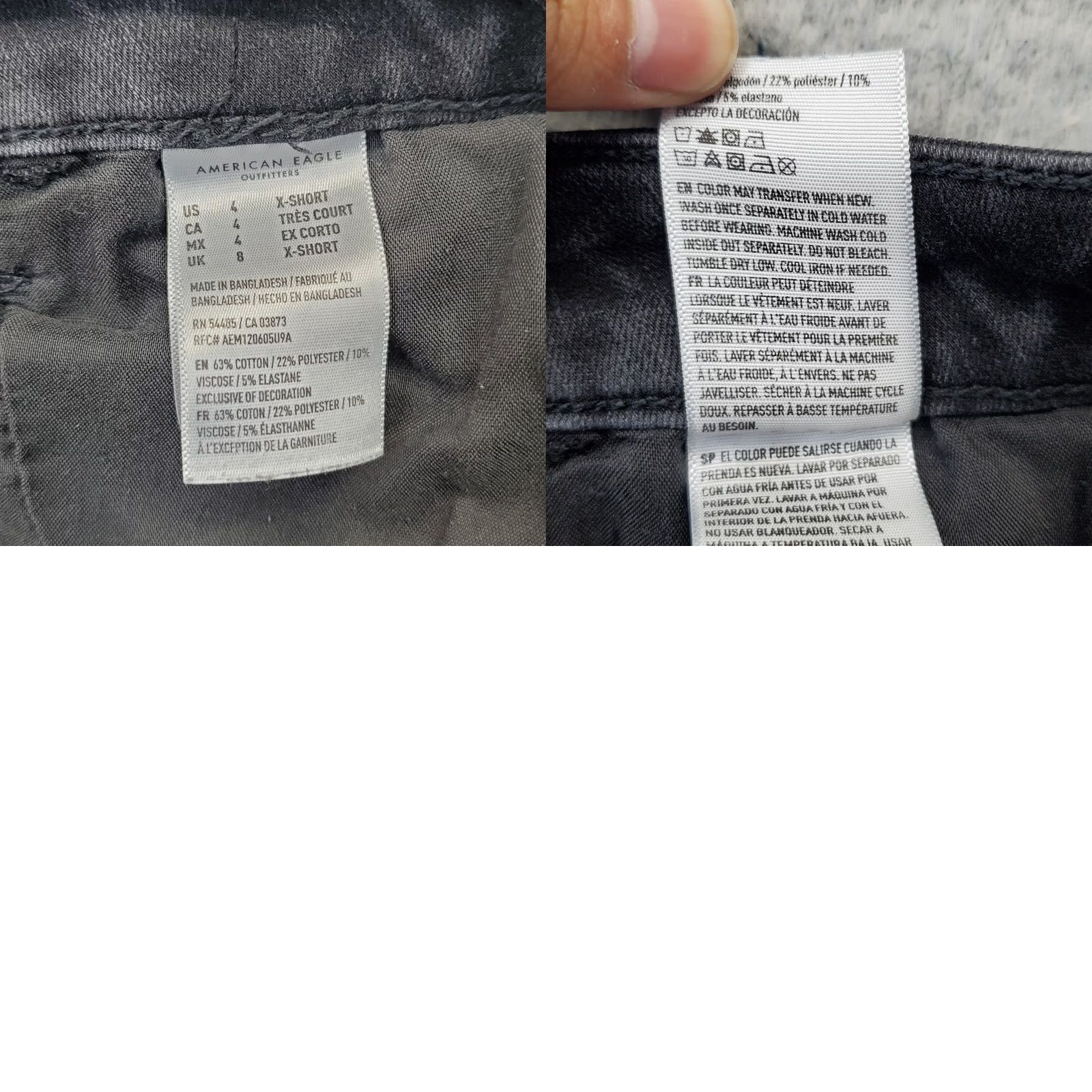 American Eagle Outfitters American Eagle Jeans Womens 4 Black 360° Next Level Stretch Skinny Fit Dark Wash Jeans Size 27" / US 4 / IT 40 - 8 Thumbnail