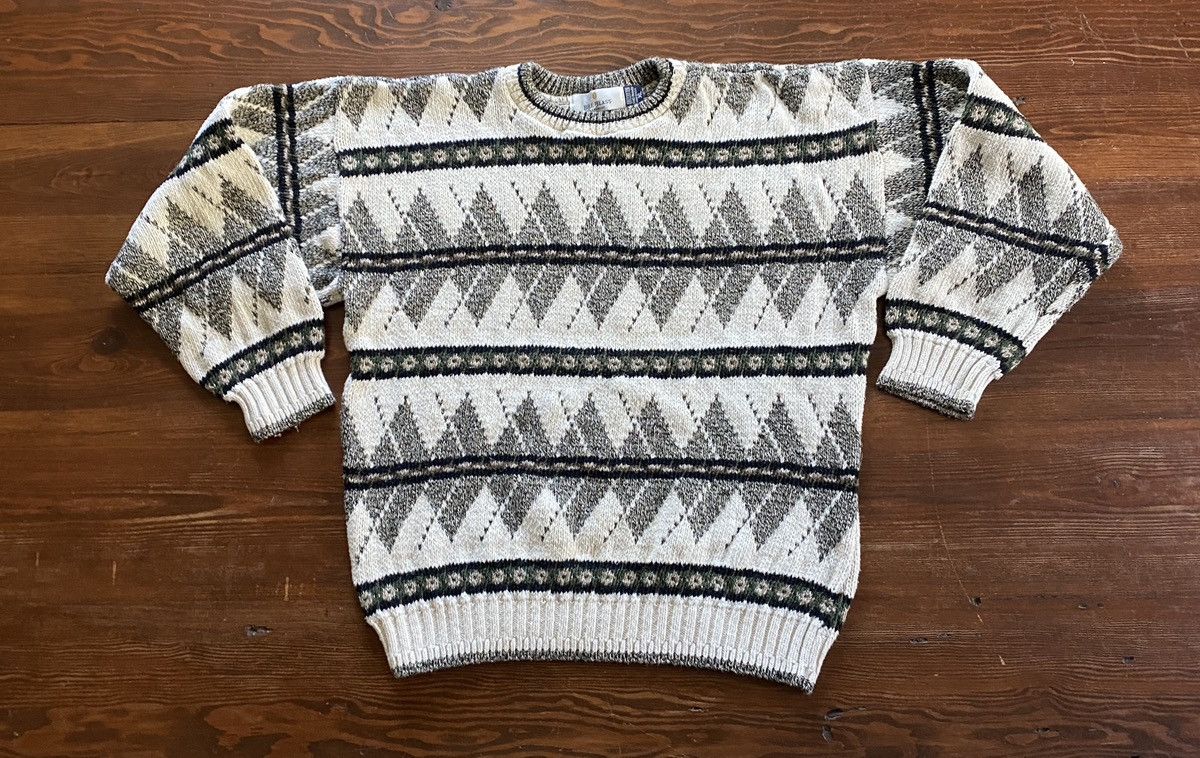 Bill Blass Vintage 90’s Bill Blass Textile Pattern Heavy Knit Sweater Size US XL / EU 56 / 4 - 2 Thumbnail