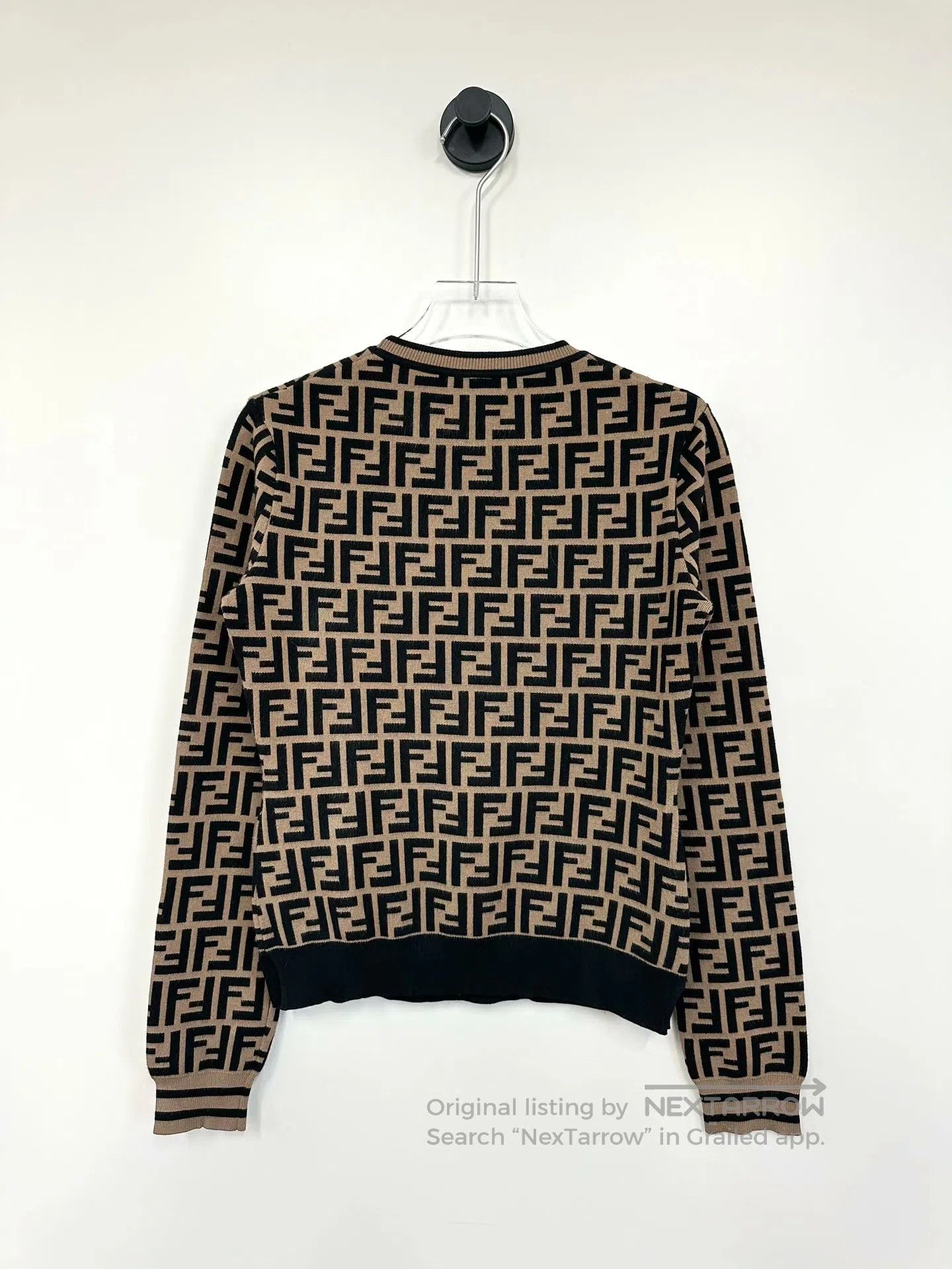 Fendi FENDI Brown Classic Monogrammed Logo Knit Sweater| Size XS / US 0-2 / IT 36-38 - 2 Thumbnail