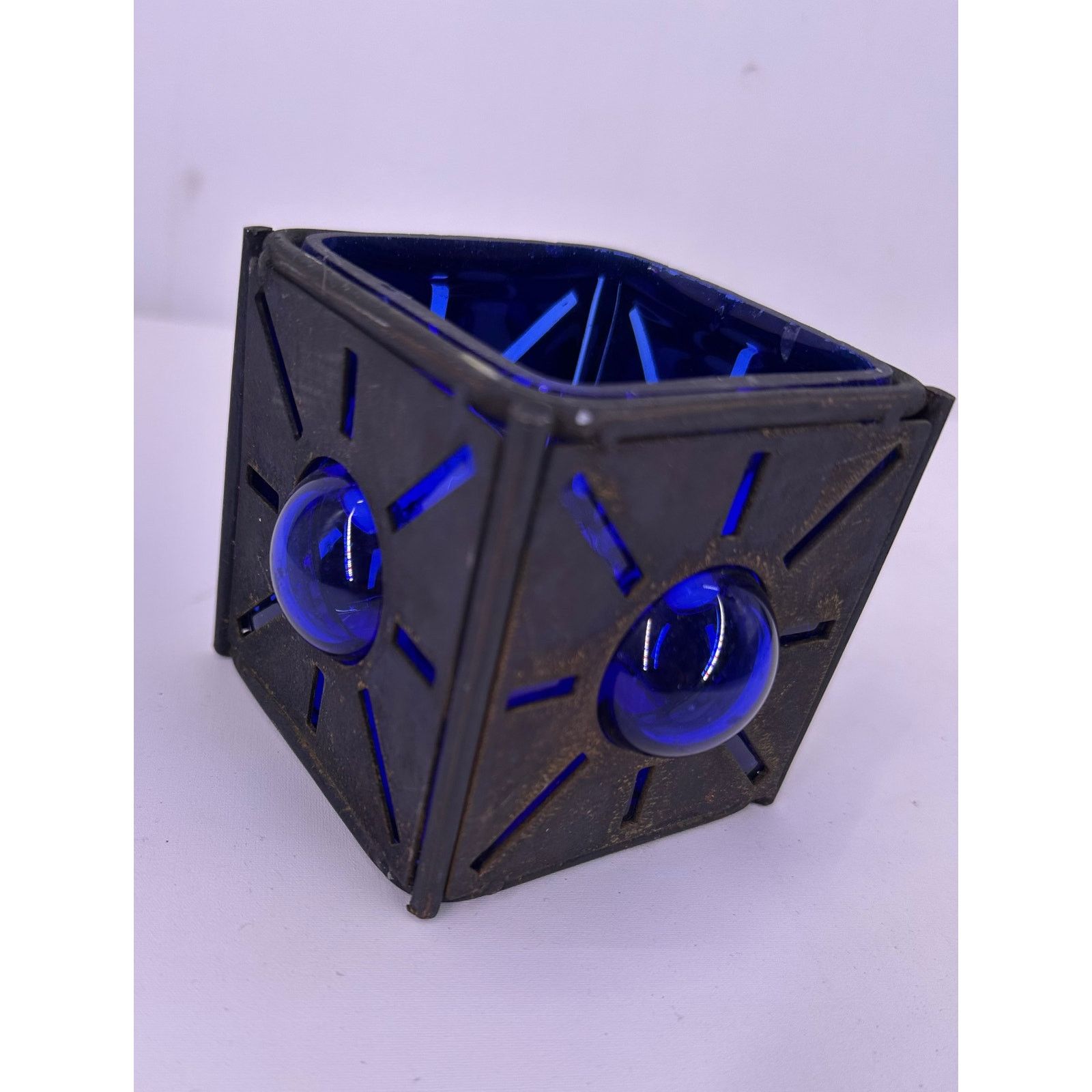 & Other Stories Vintage Thick 3" X 3" Square Cobalt Blue Glass CandleHolder Size ONE SIZE - 1 Thumbnail