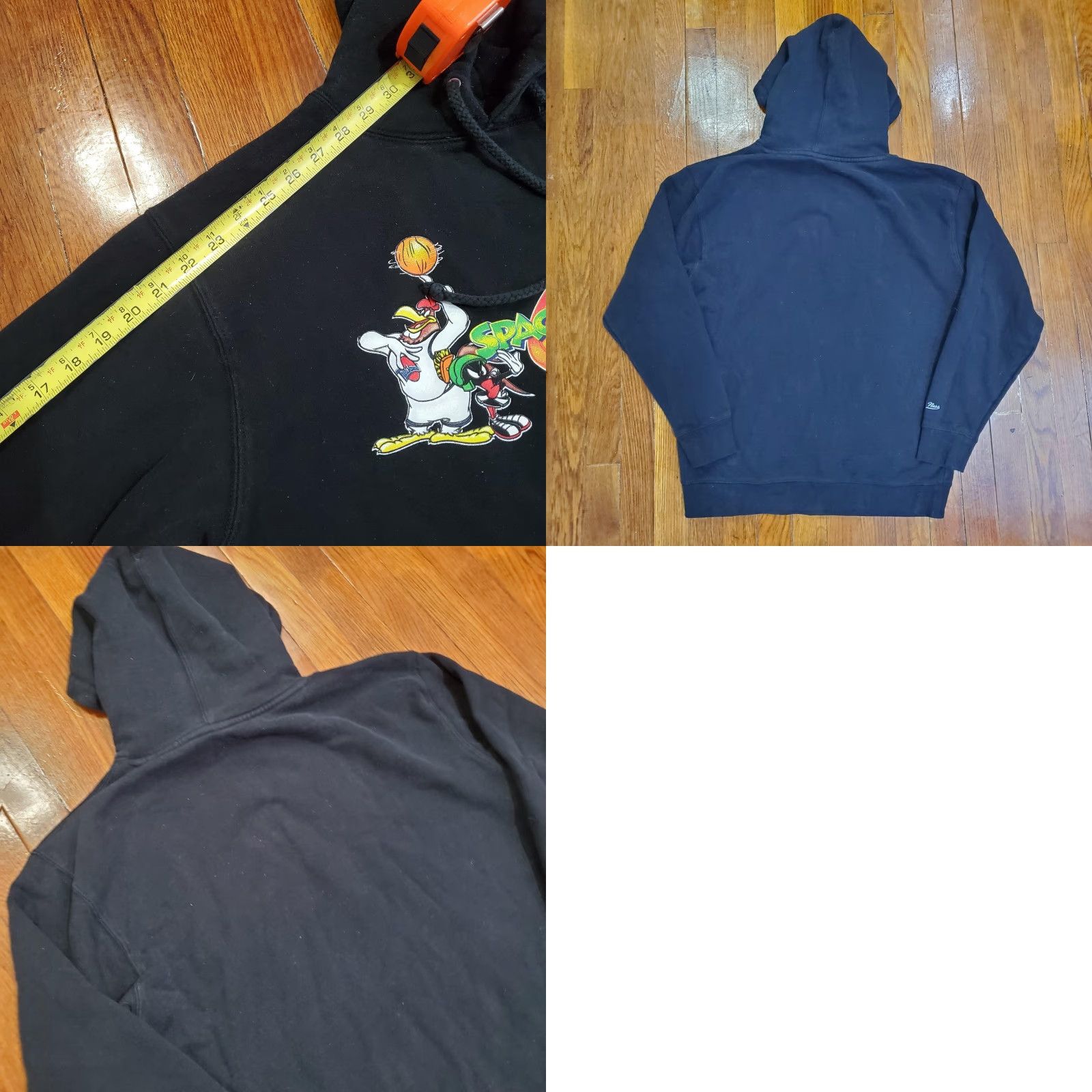 Mitchell & Ness VINTAGE Mitchell & Ness Hoodie Mens M Black Space Jam 25th Anniversary Looney Tunes Graphic Print Embroidered Logo Kangaroo Pocket Drawstring Hooded Size US M / EU 48-50 / 2 - 8 Thumbnail