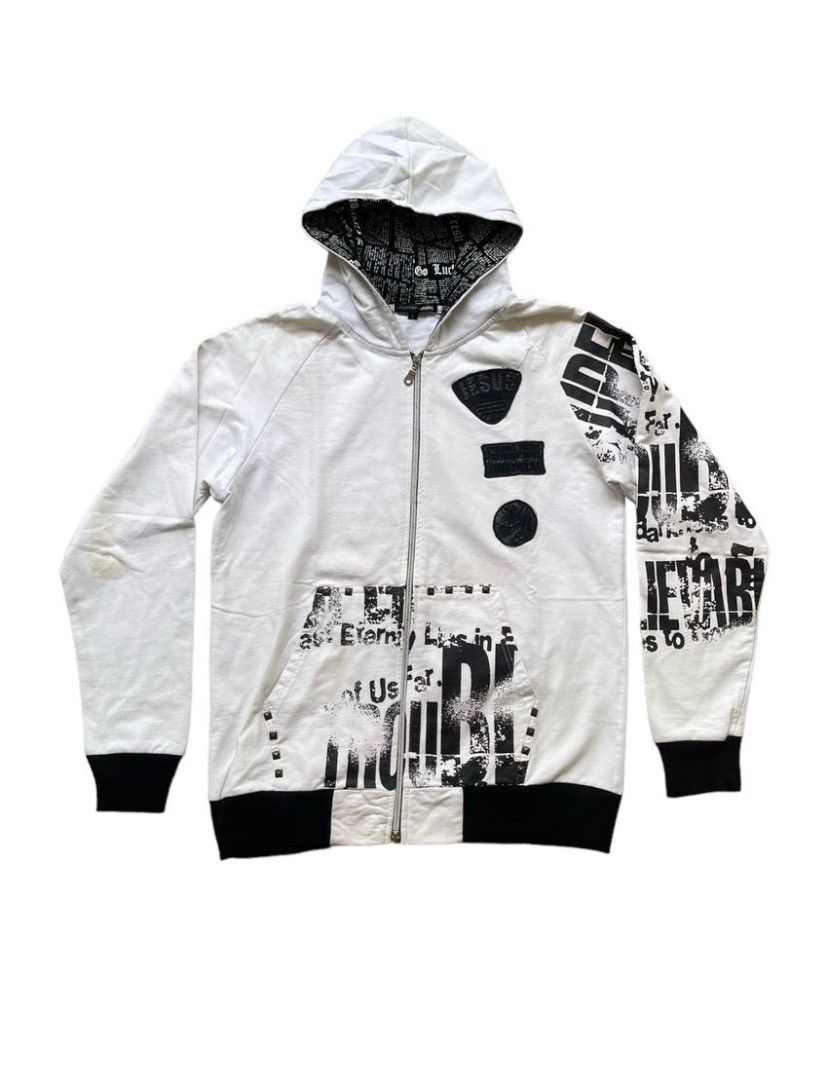 Japanese Brand Y2K Dangerous Warning Skull Hoodie Size US M / EU 48-50 / 2 - 2 Thumbnail
