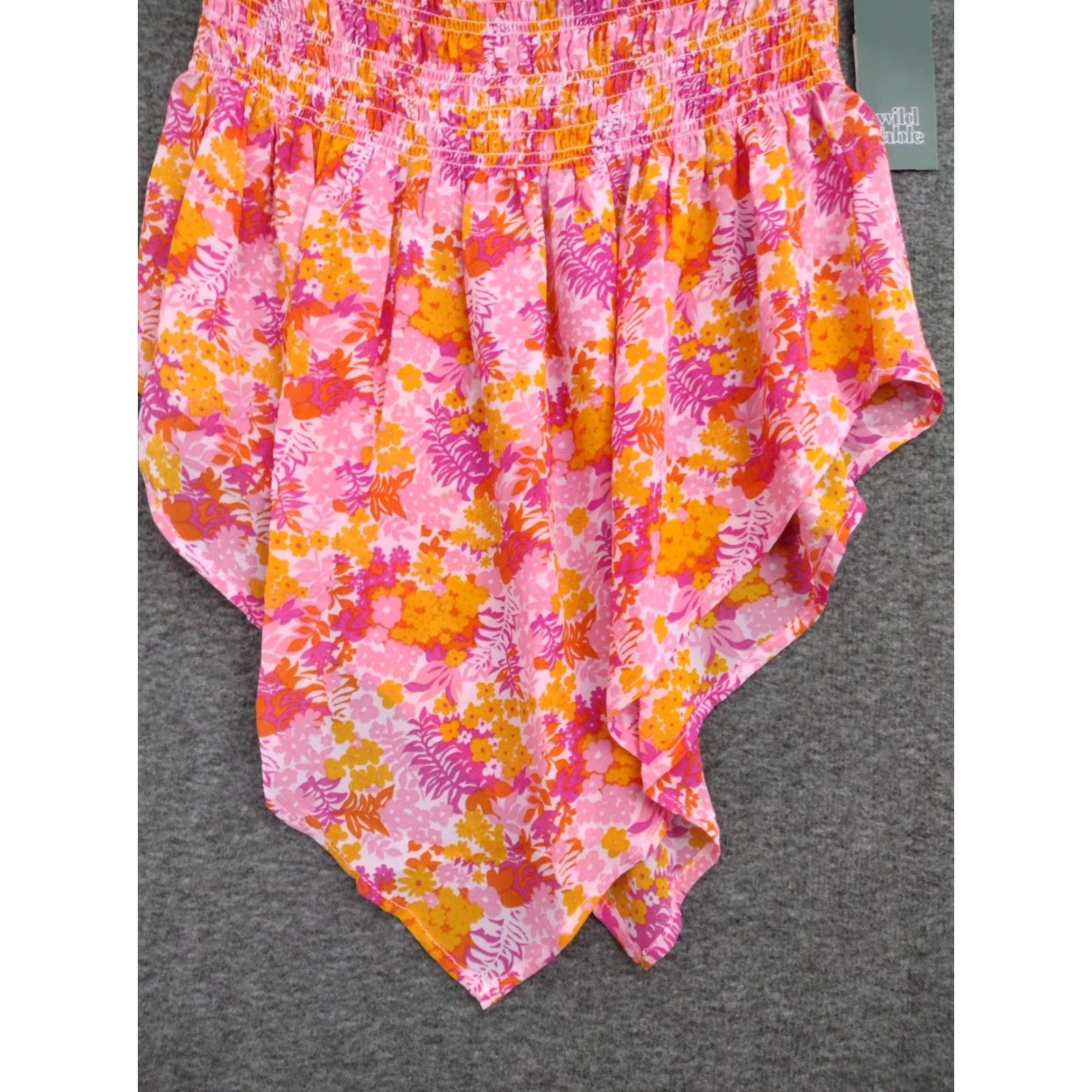 Vintage Wild Fable Strapless Top Printed Pink Floral Elastic Band Size S Size S / US 4 / IT 40 - 7 Thumbnail