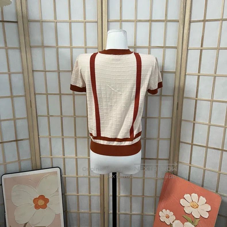 Hermes Hermes Red and white knit short-sleeve, wool blend, rope e Size XS / US 0-2 / IT 36-38 - 2 Thumbnail