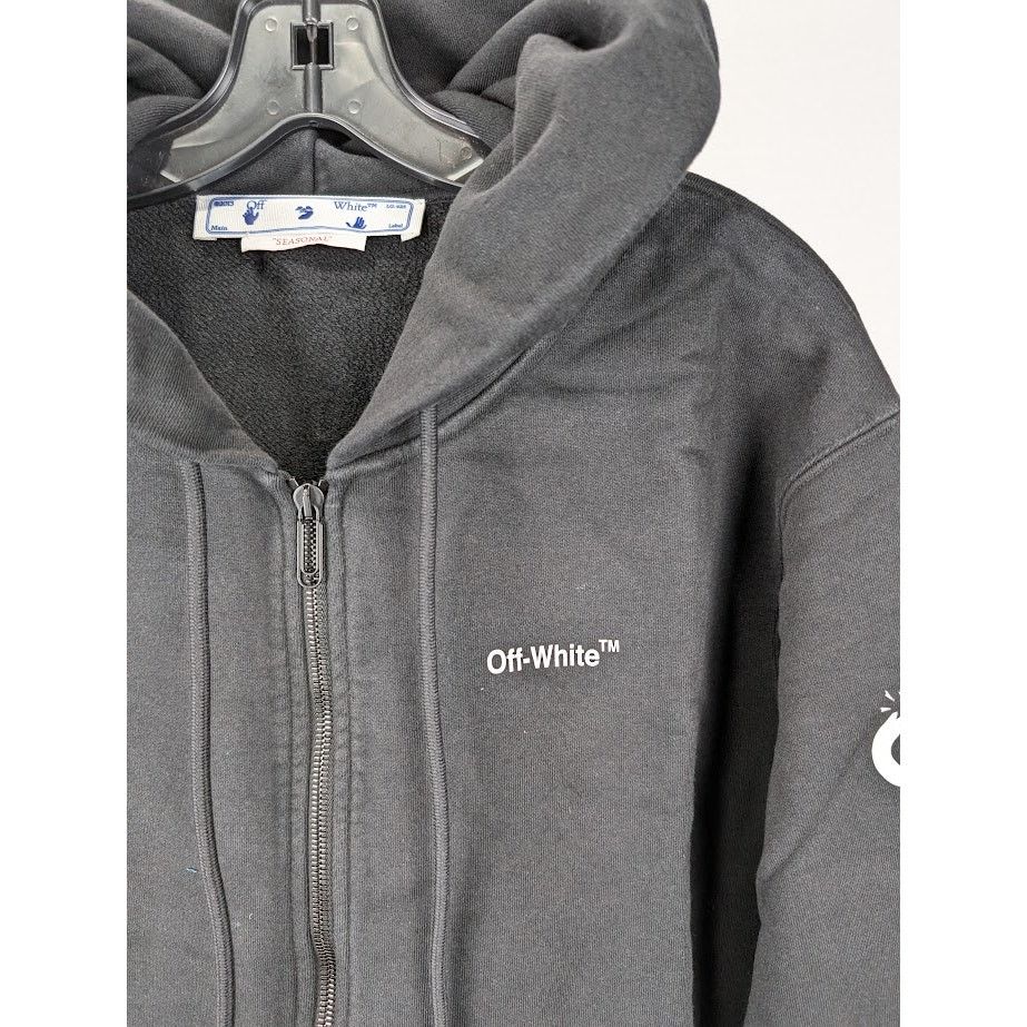 Off-White o1rshd1 Q:2 / Chain Arr Slim Zip Hoodie in Black/White Size US M / EU 48-50 / 2 - 6 Thumbnail