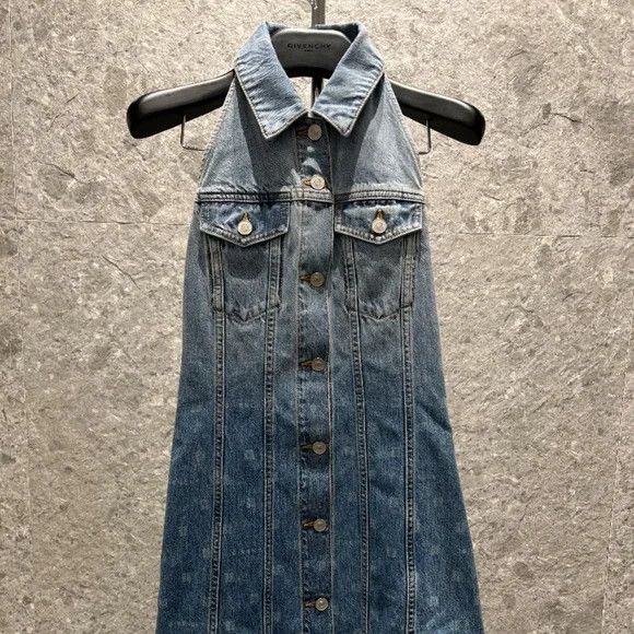 Givenchy Givenchy Halter Denim Dress – Medium Blue - NEW WITH TAGS Size XS / US 0-2 / IT 36-38 - 10 Thumbnail