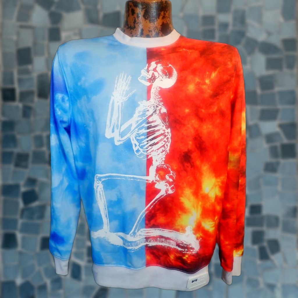 Rocawear VINTAGE Rocawear Blak Is The New Black Men's White Sweatshirt Sm Praying Skeleton Size US S / EU 44-46 / 1 - 1 Thumbnail