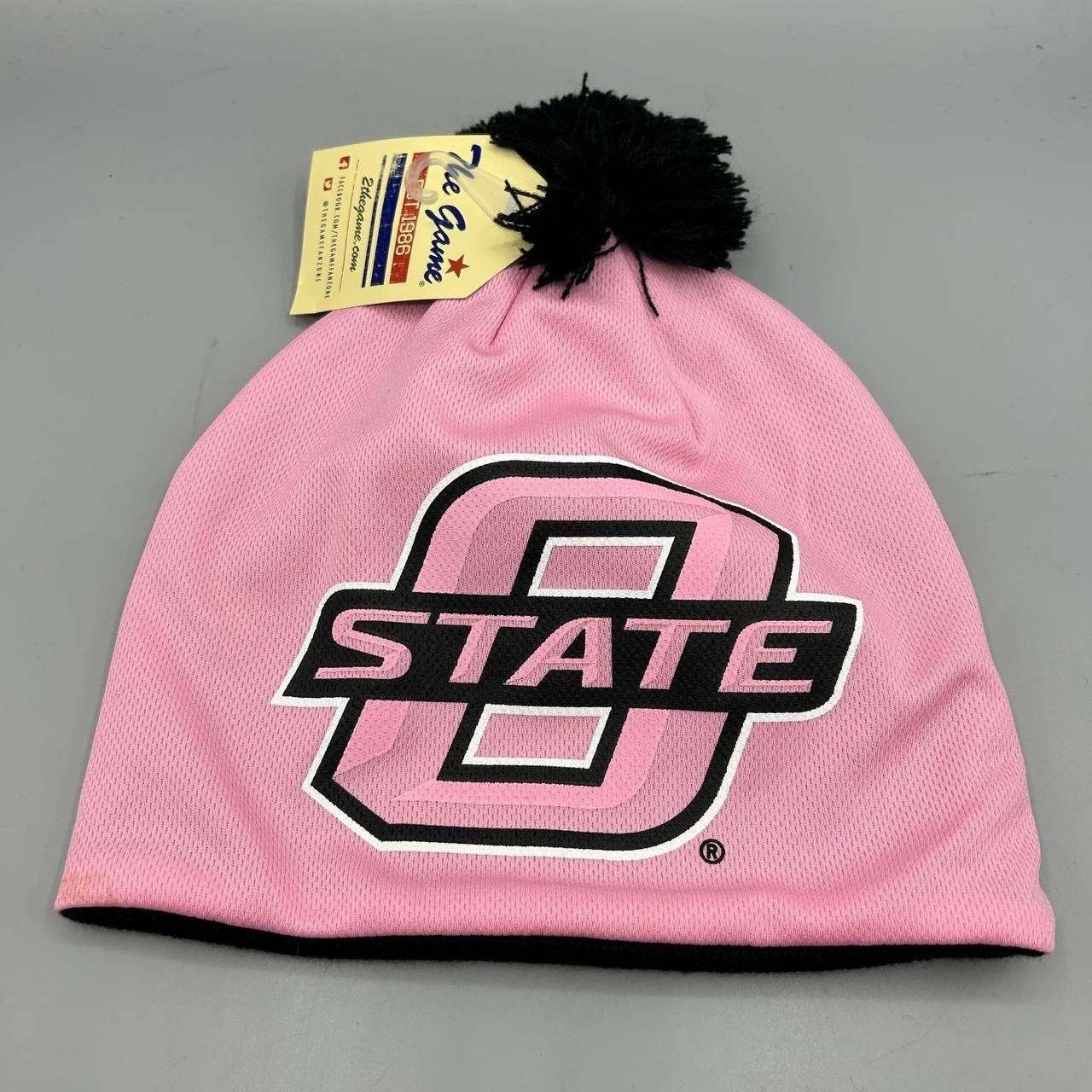The Game Oklahoma State Cowboys Hat Men Pink Black Beanie Pom Pom Size ONE SIZE - 1 Thumbnail