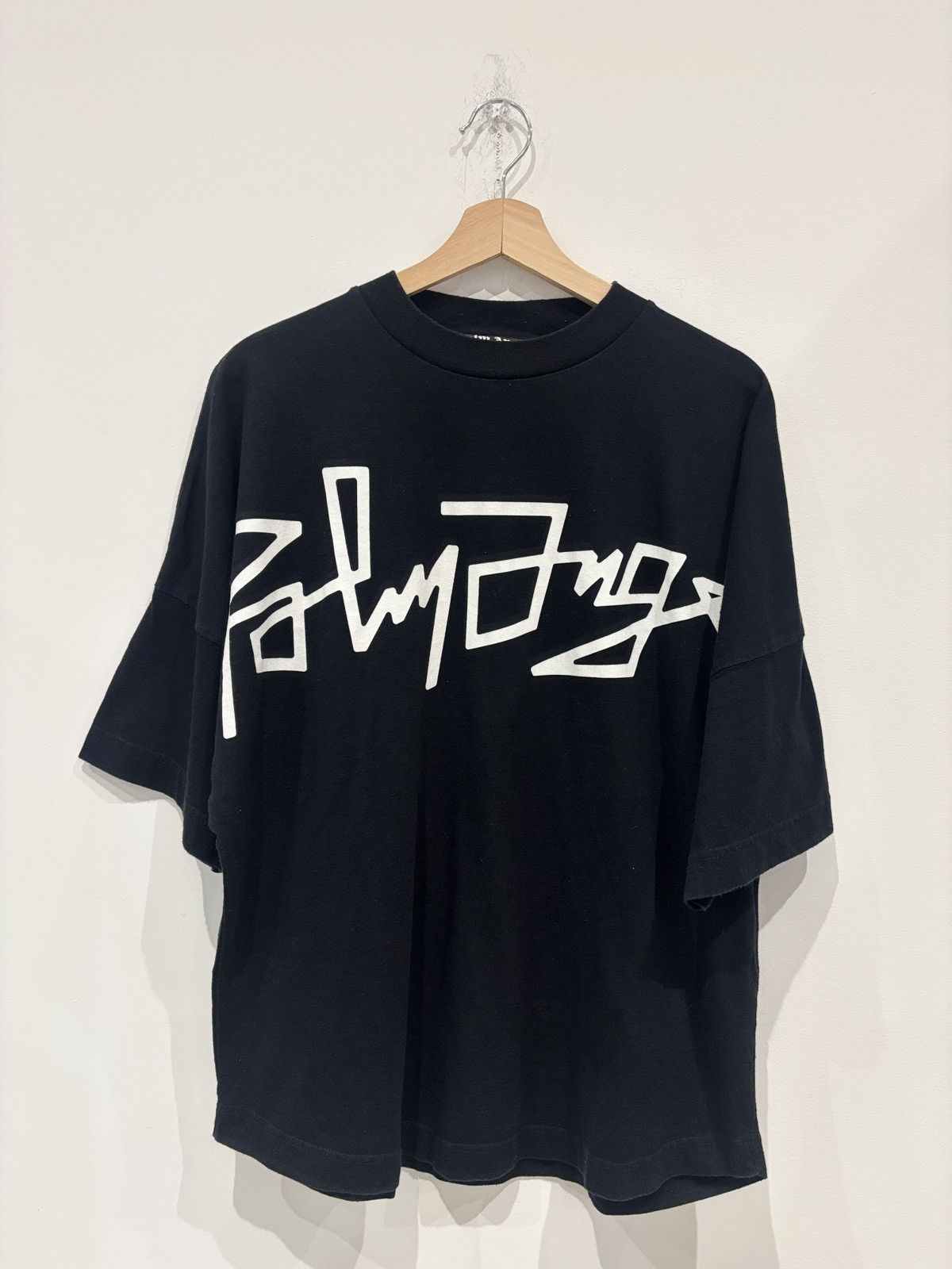 Palm Angels Cursive Script Logo Shirt Black