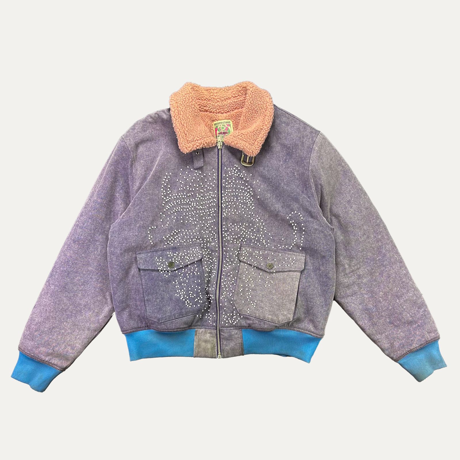 KidSuper Kid Super Beaded Face Canvas Bomber Jacket Size XXL / US 16-18 / IT 52-54 - 1 Thumbnail
