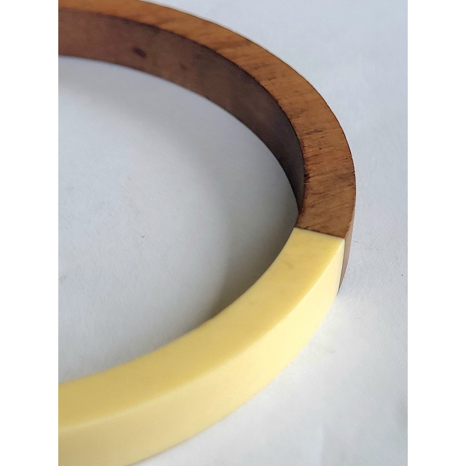 Other Wood Bangle Duo Lucite Black White Lot of 2 Bracelets Size ONE SIZE - 4 Thumbnail