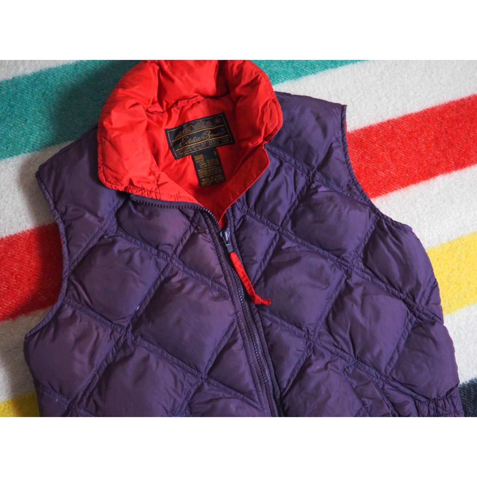 Eddie Bauer VINTAGE Eddie Bauer Vest Puffer Jacket Sleeveless Down Quilted Zip Purple Womens S Size S / US 4 / IT 40 - 3 Thumbnail