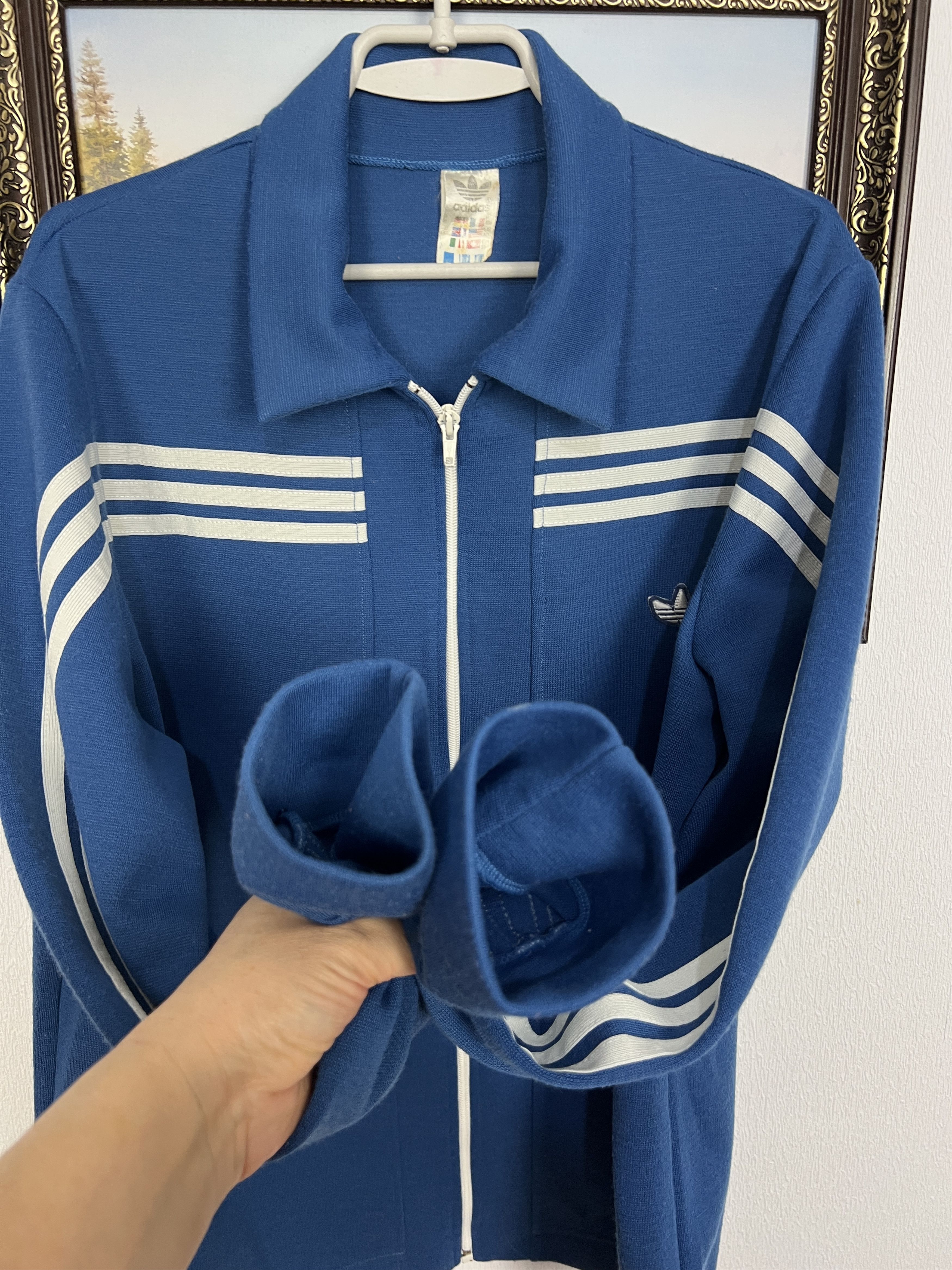 Adidas Vintage 80's Schwahn West Germany Jacket Blue Track Top Size US XXL / EU 58 / 5 - 6 Thumbnail