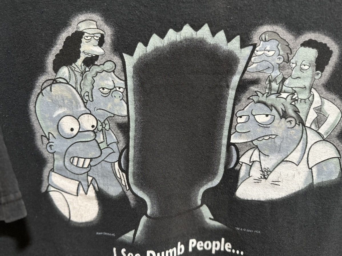 Cartoon Network × Designer × Vintage Vintage The Bart simpson I See Dumb People Faded Tee Size US XL / EU 56 / 4 - 4 Thumbnail