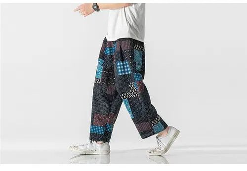 Jean Fashion Wide Leg Straight Casual Patchwork Pants Size US 35 - 4 Thumbnail