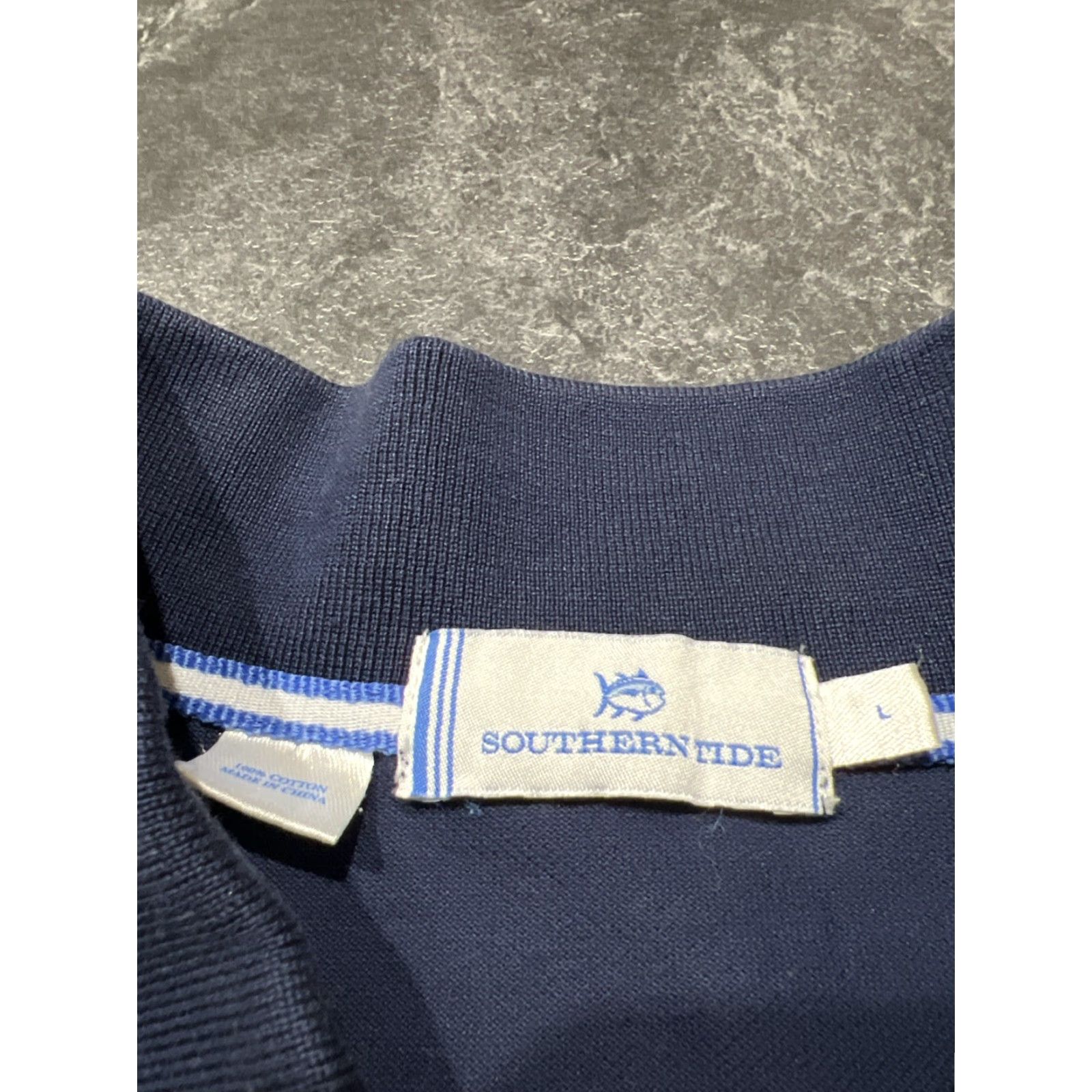 Southern Tide Southern Tide Polo Shirt Men’s Large Navy Blue White Stripe Golf Activewear Size US L / EU 52-54 / 3 - 5 Thumbnail