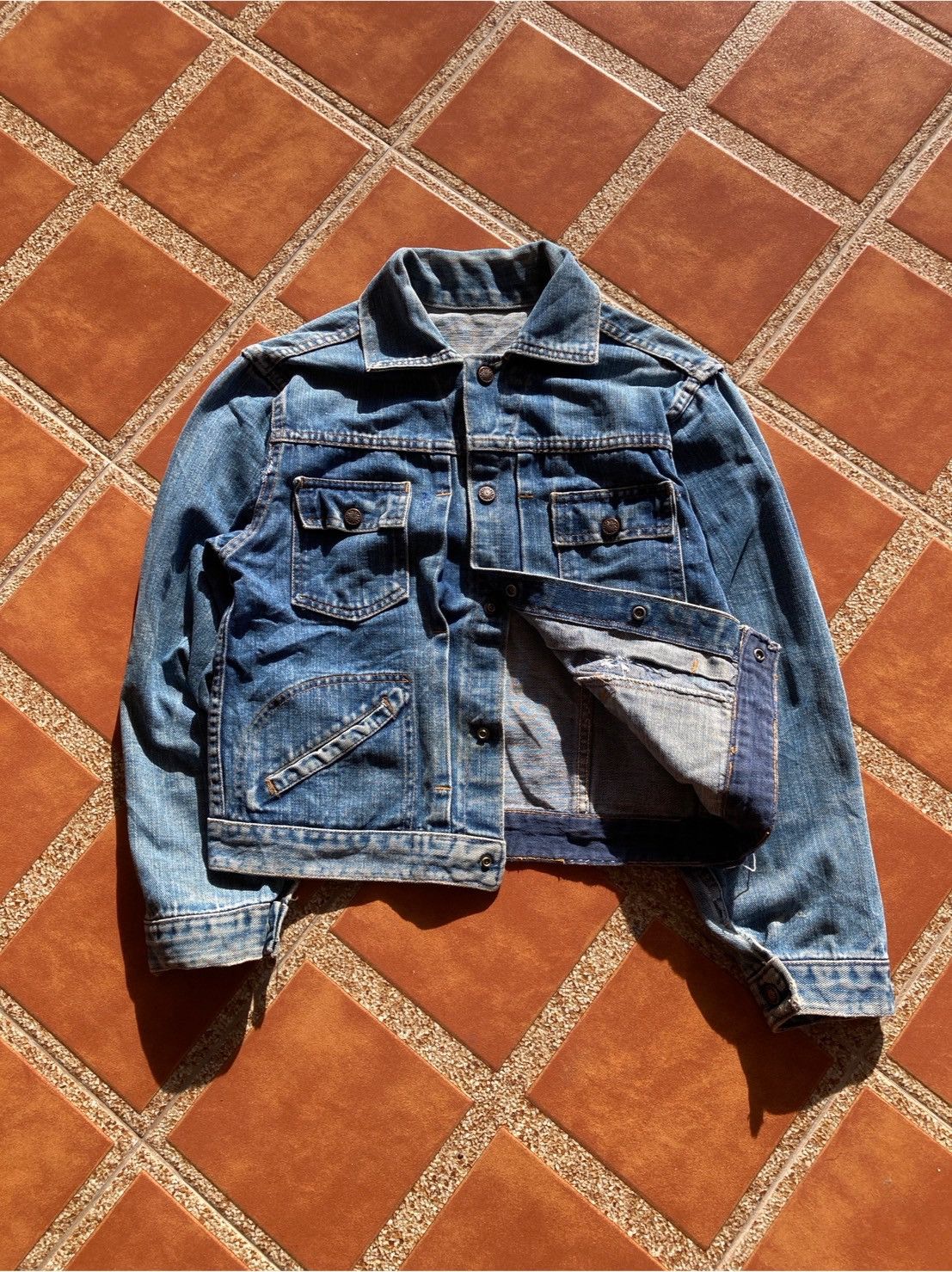 JCPenney 1950s Vintage Cropped Denim Jacket | jc penny Size US XXS / EU 40 - 3 Thumbnail