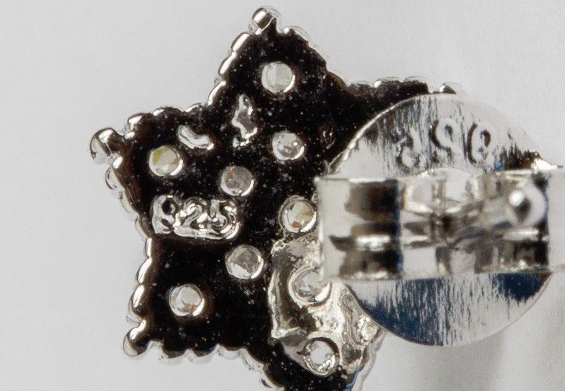 Designer Sterling Silver Pave Cubic Zirconia Star David Stud Earrings Size ONE SIZE - 5 Thumbnail