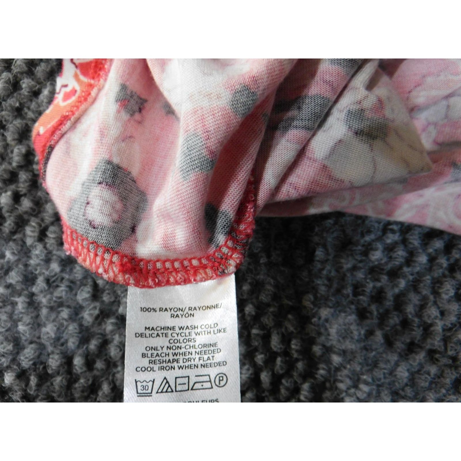 Loft LOFT Outlet Shirt Womens Medium Red Floral Short Sleeve Rayon Blouse Top Size M / US 6-8 / IT 42-44 - 7 Thumbnail