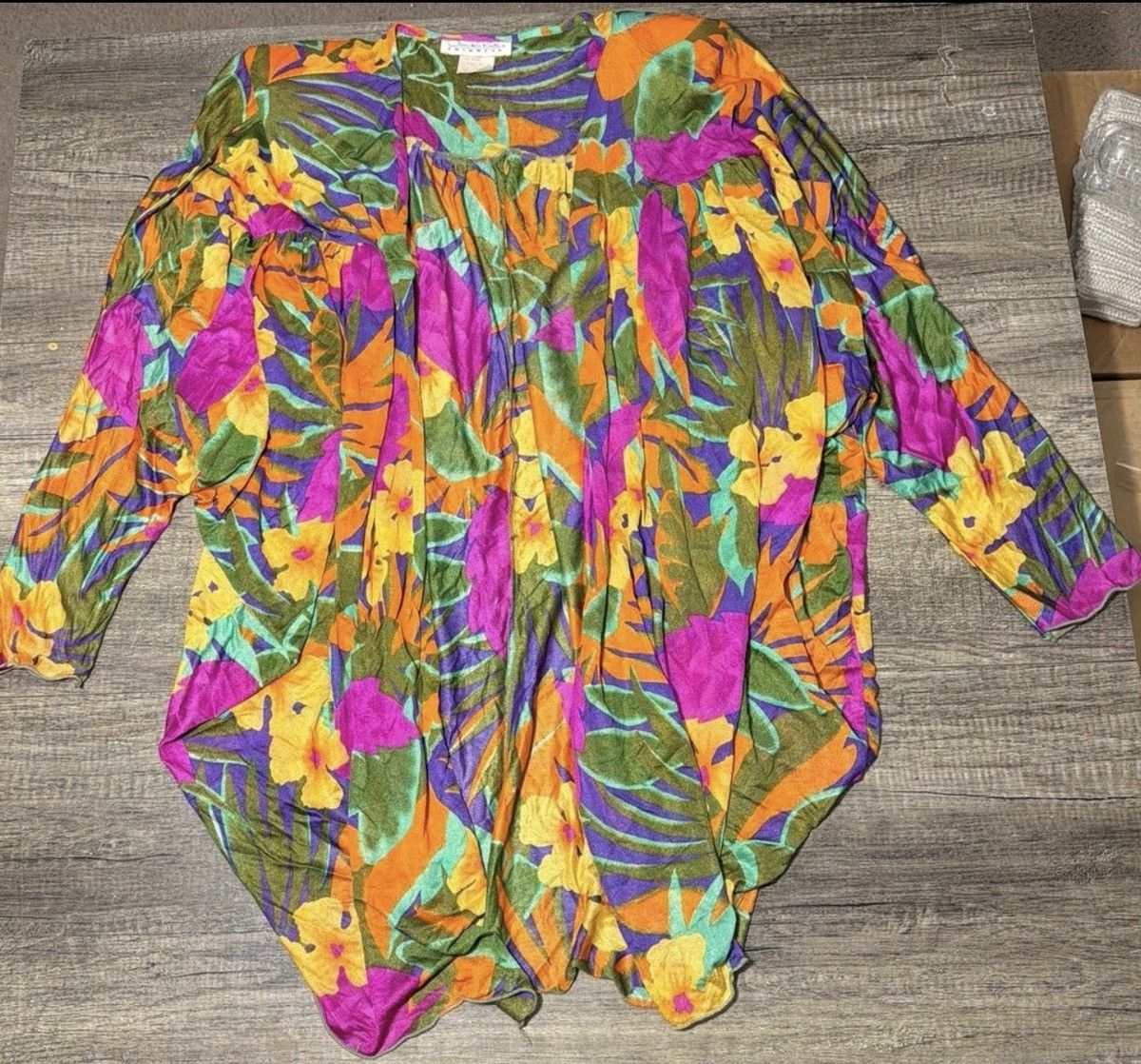 Vintage Oscar de la Renta Swimwear Abstract Print Cover-Up