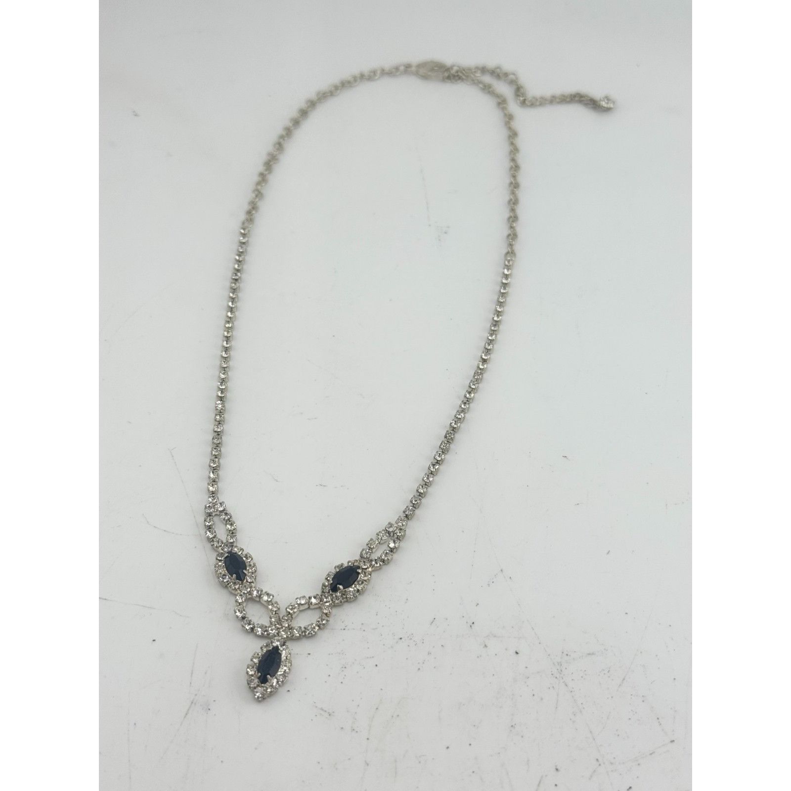 Vintage Vintage black rhinestone chain necklace Size ONE SIZE - 2 Thumbnail
