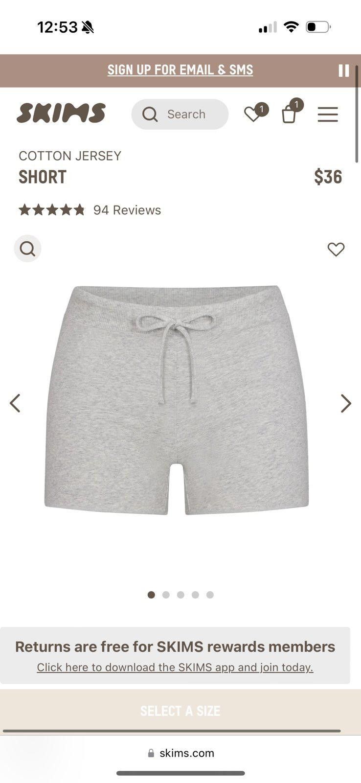 Kim Kardashian Skims cotton jersey shorts Size ONE SIZE - 1 Thumbnail