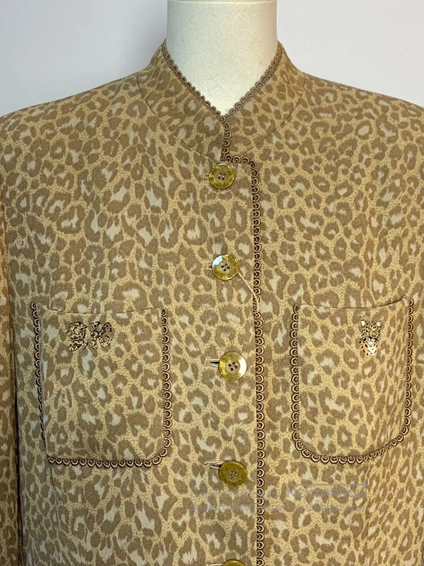 YITAI Italian Leopard Print Jacket for Spring Autumn. Size L / US 10 / IT 46 - 4 Thumbnail