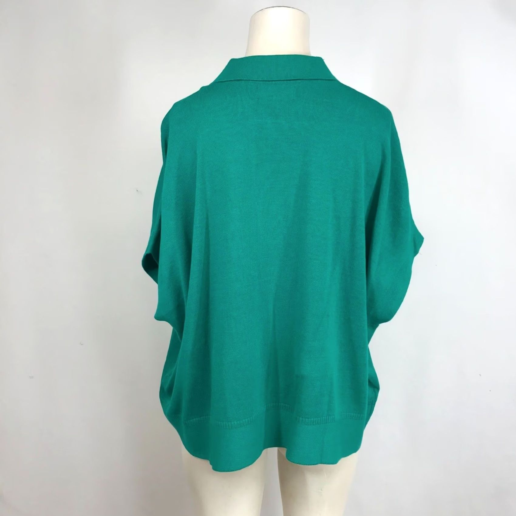 Banana Republic BANANA REPUBLIC Womens XS/S Green V NECK COLLARED Cotton-Linen Blend TOP Size XS / US 0-2 / IT 36-38 - 5 Thumbnail