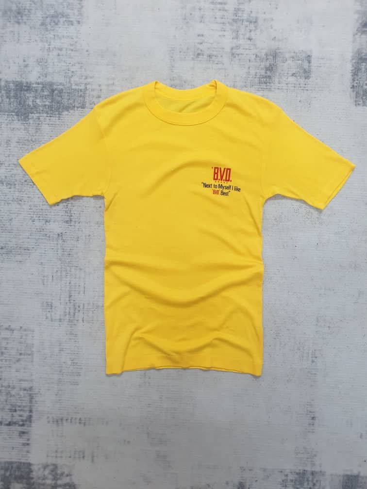 Japanese Brand Vintage BVD Yellow Colour Shirt Size US XXS / EU 40 - 3 Thumbnail