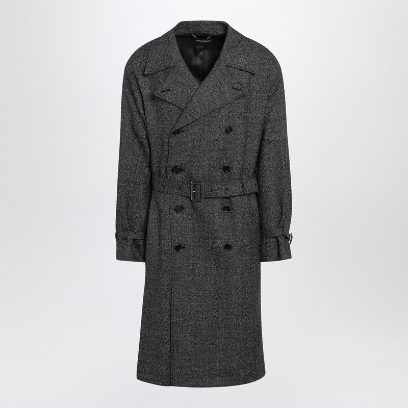Dolce & Gabbana Dolce&Gabbana Grey Wool Double-Breasted Coat Size US L / EU 52-54 / 3 - 1 Thumbnail
